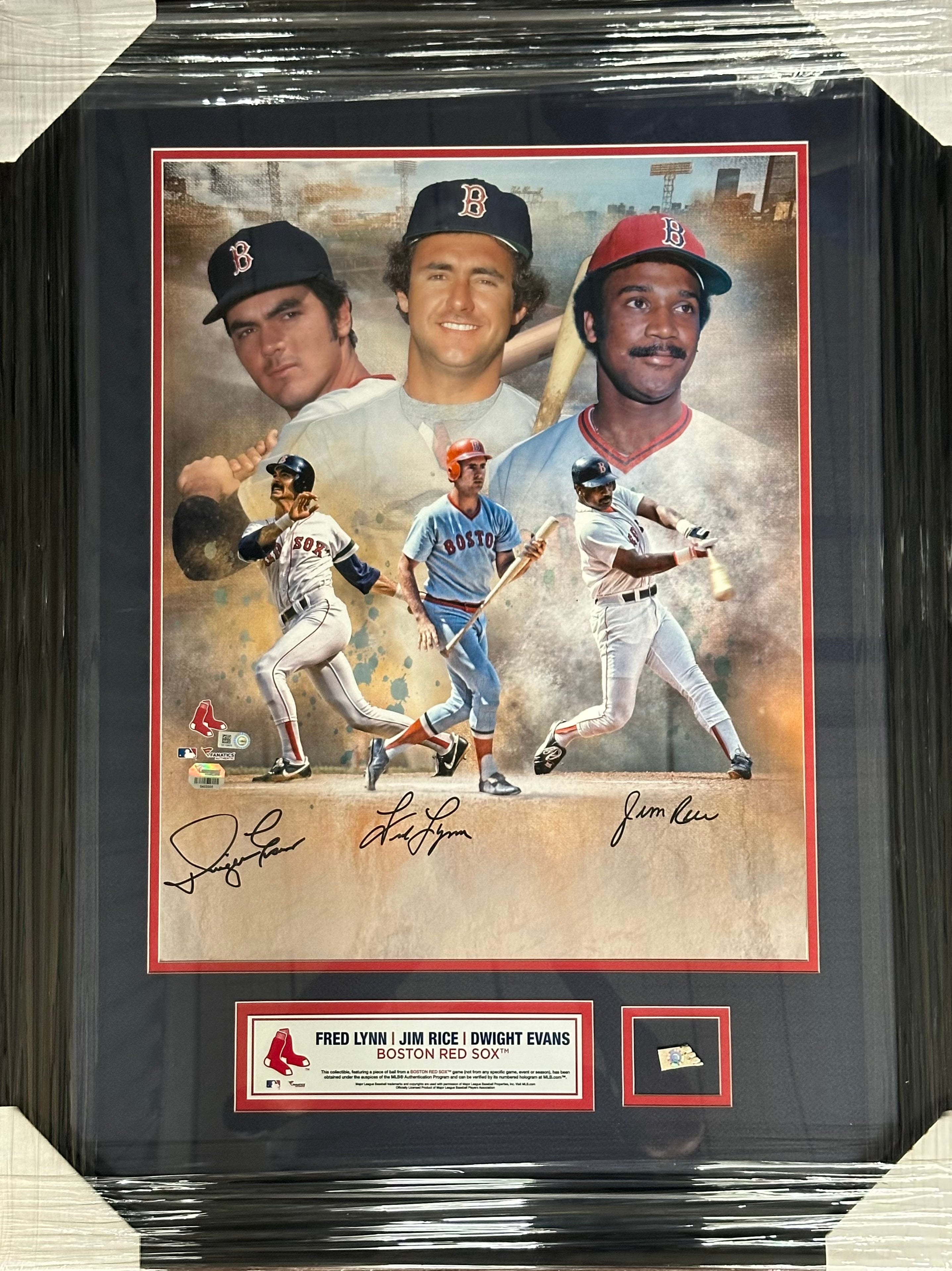 Boston Red Sox - Fred Lynn, Jim Rice & Dwight Evans Autographed