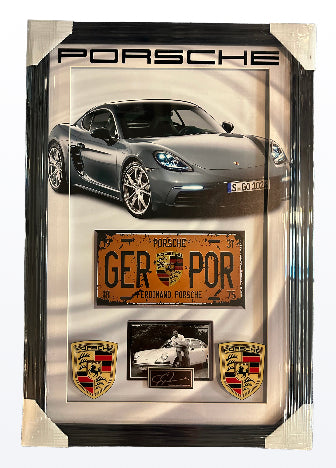 Porsche with license plate (Facsimile)
