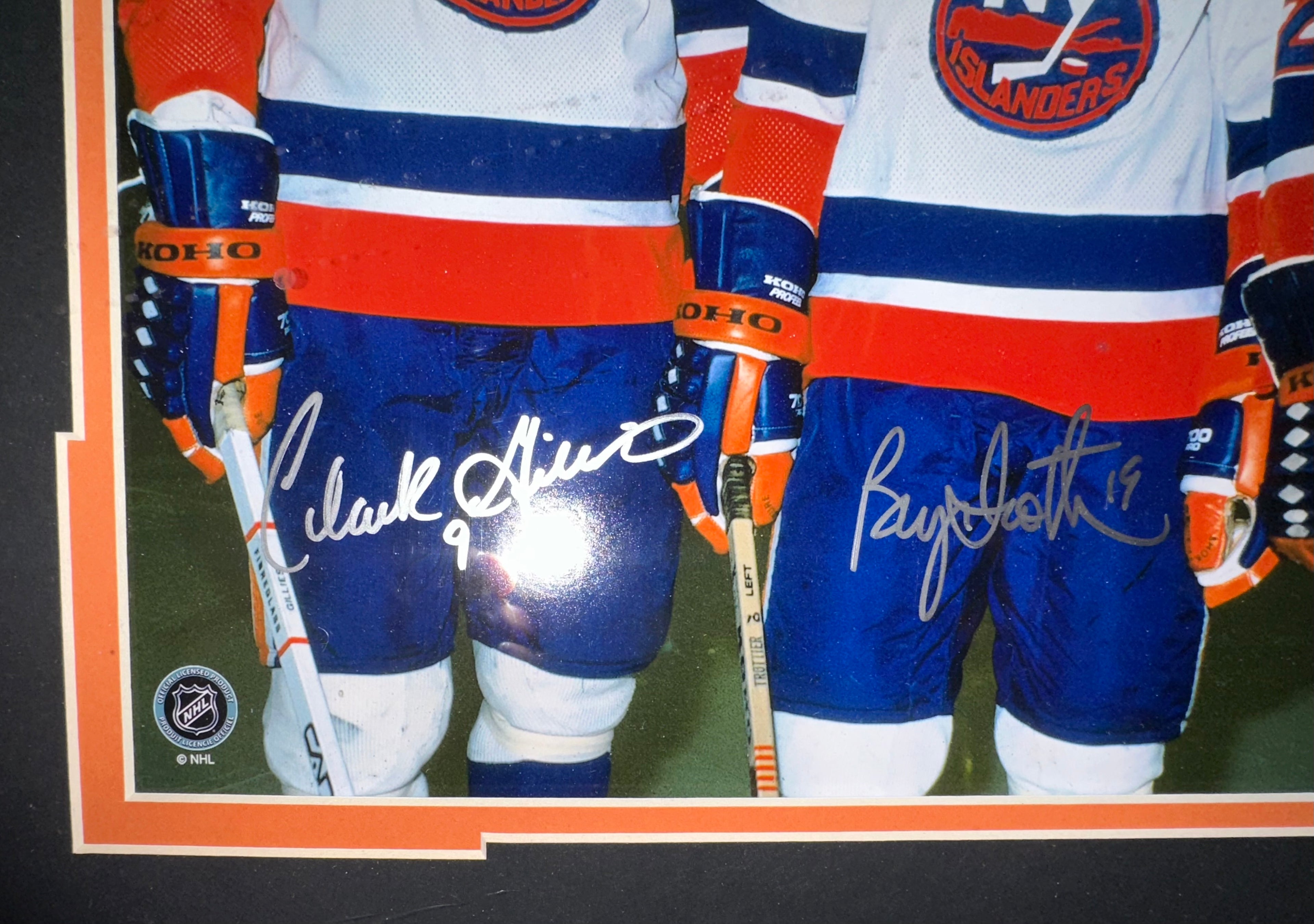 NY Islanders - Gillies, Smith & Bossy Dynasty autographed with 4 Replica Rings