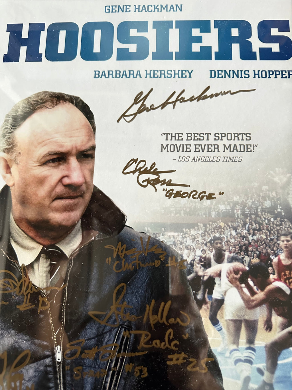 Gene Hackman - Hoosiers cast autographed(9)