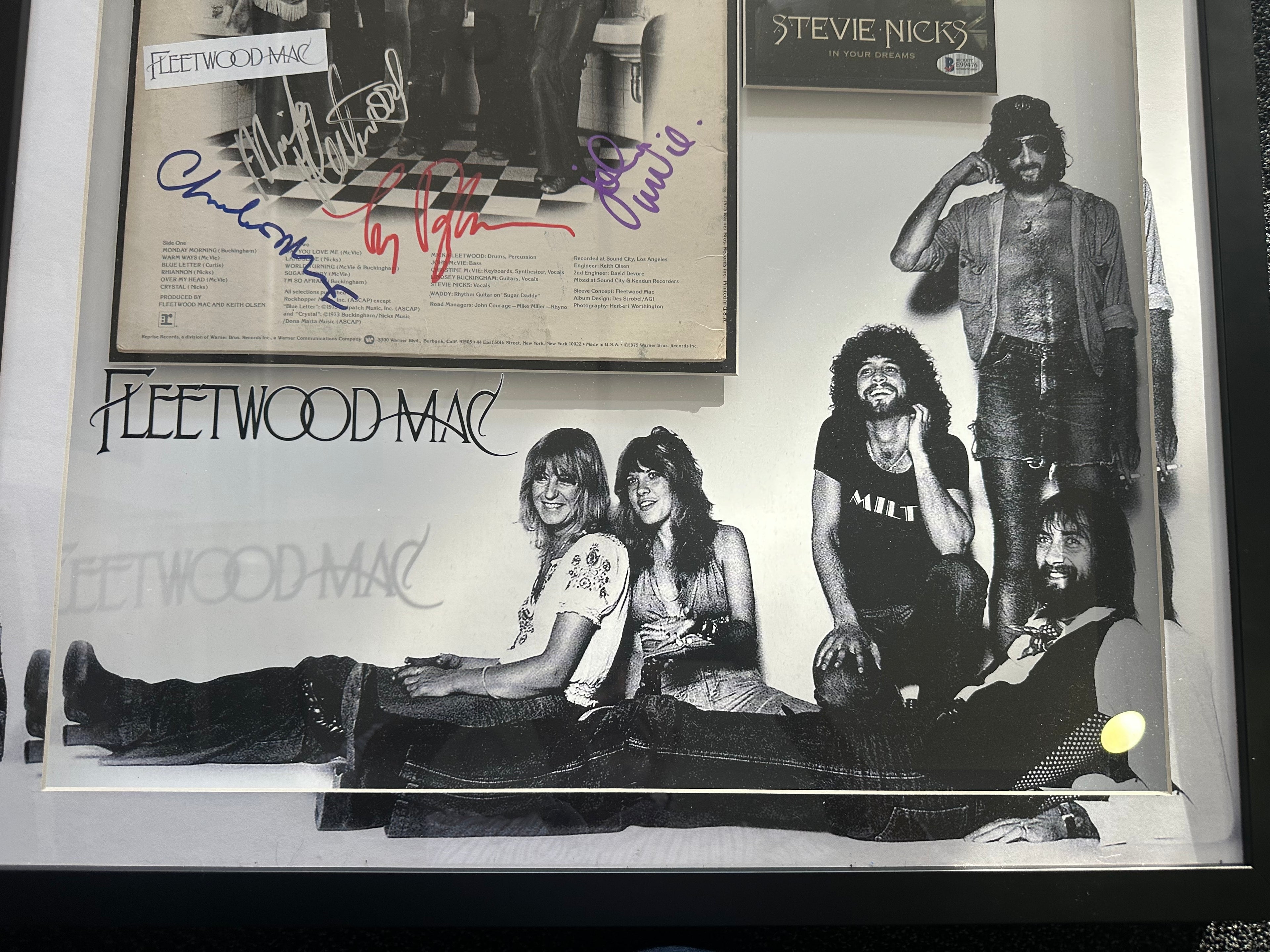 Fleetwood Mac Band Autographed Album & Stevie Nicks Autographed Pic