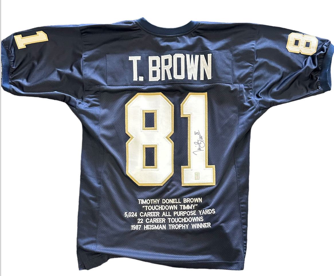 Notre Dame - Timothy Brown Autographed Heisman Trophy Winner Jersey