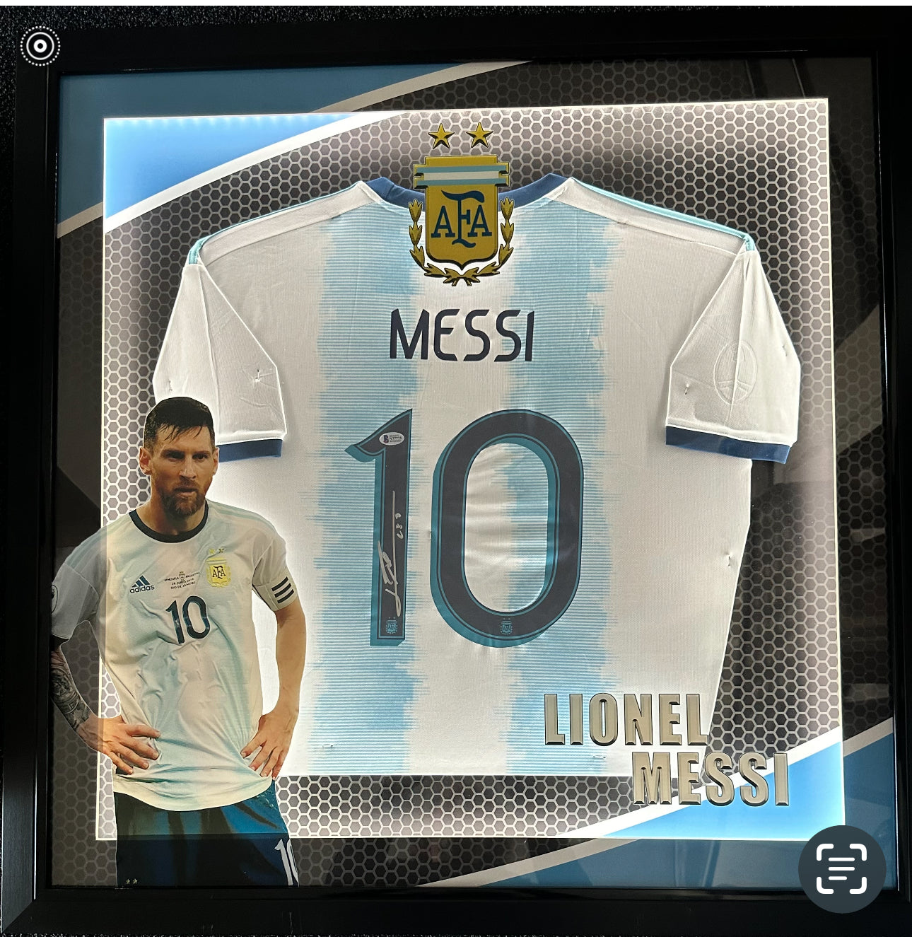 Lionel Messi - Autographed Soccer Jersey with LED Lighting