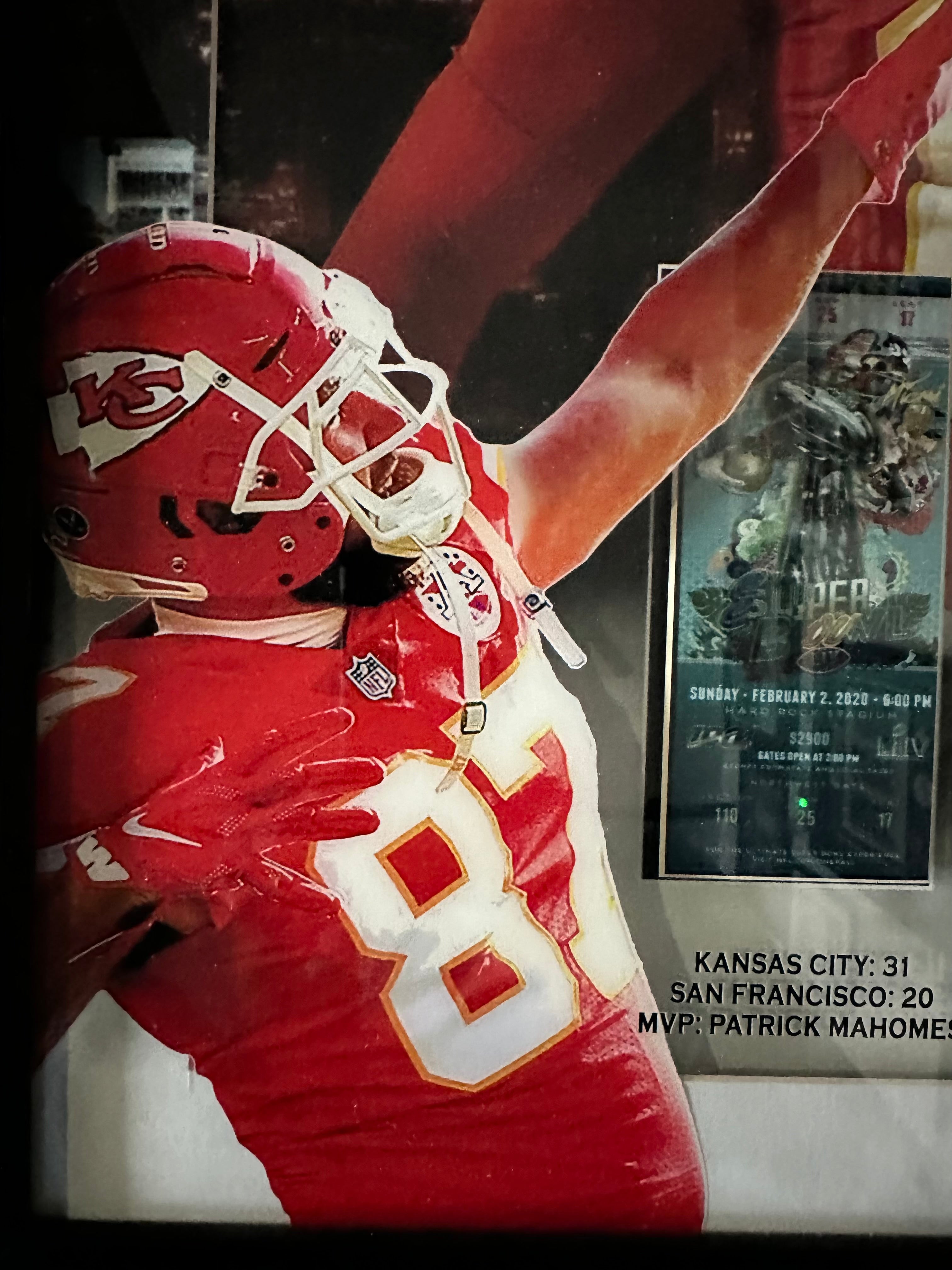 Kansas City Chiefs - Patrick Mahomes with 3 Replica Super Bowl Tickets