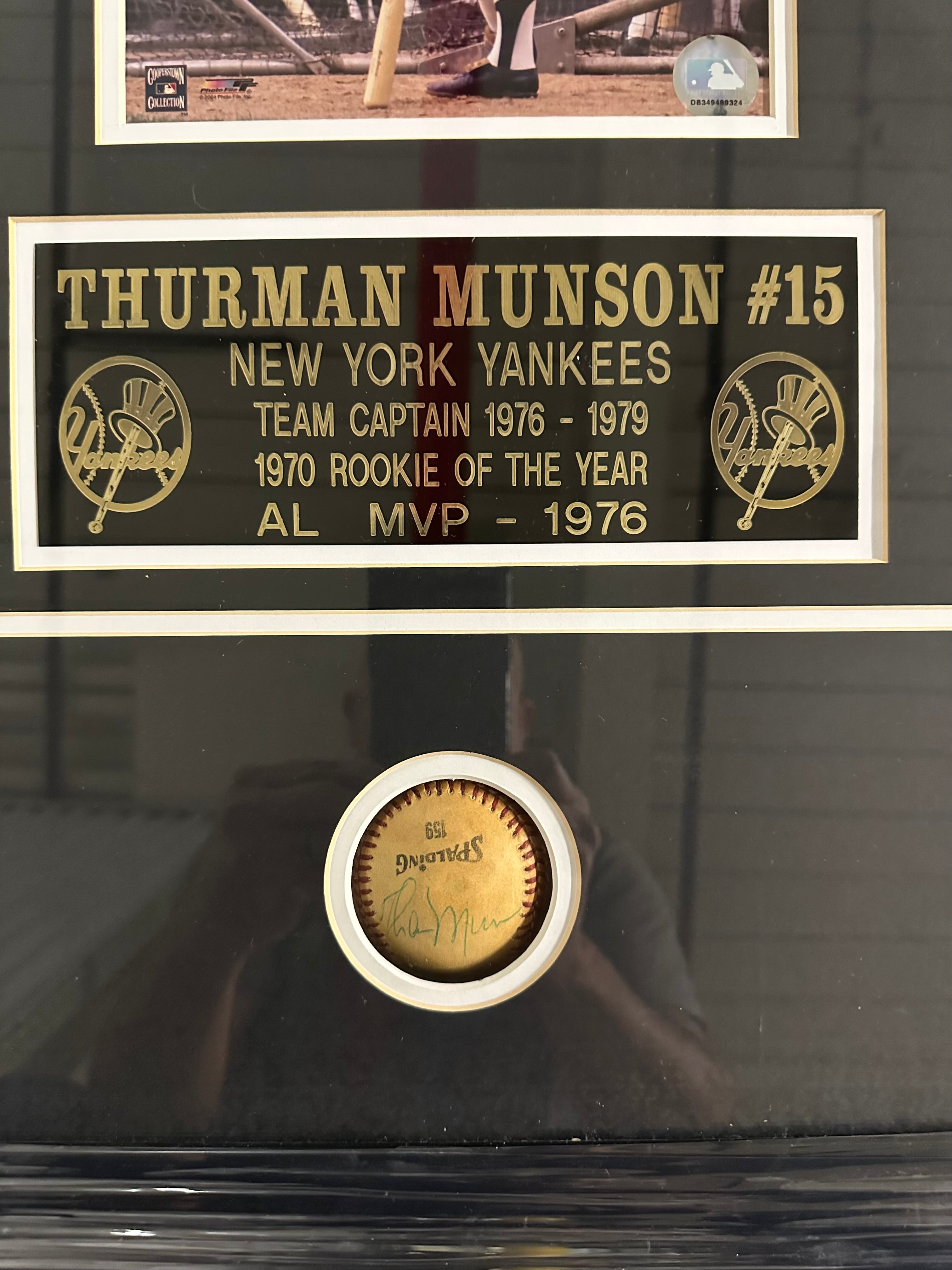 NY Yankees - Thurman Munson Collage with signed Baseball