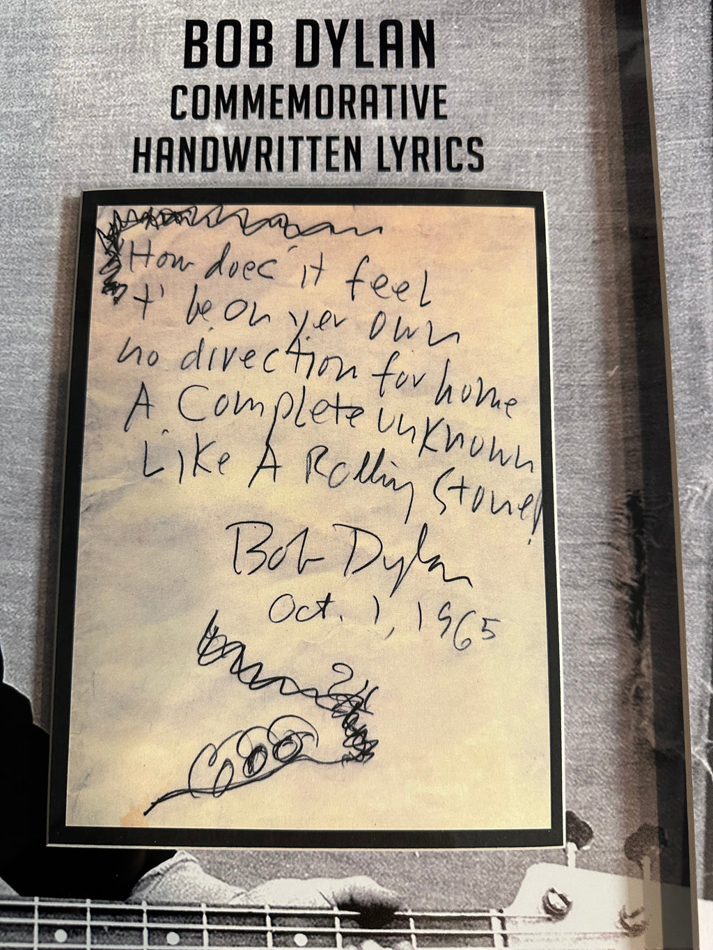 Bob Dylan Song Lyrics (Facsimile)