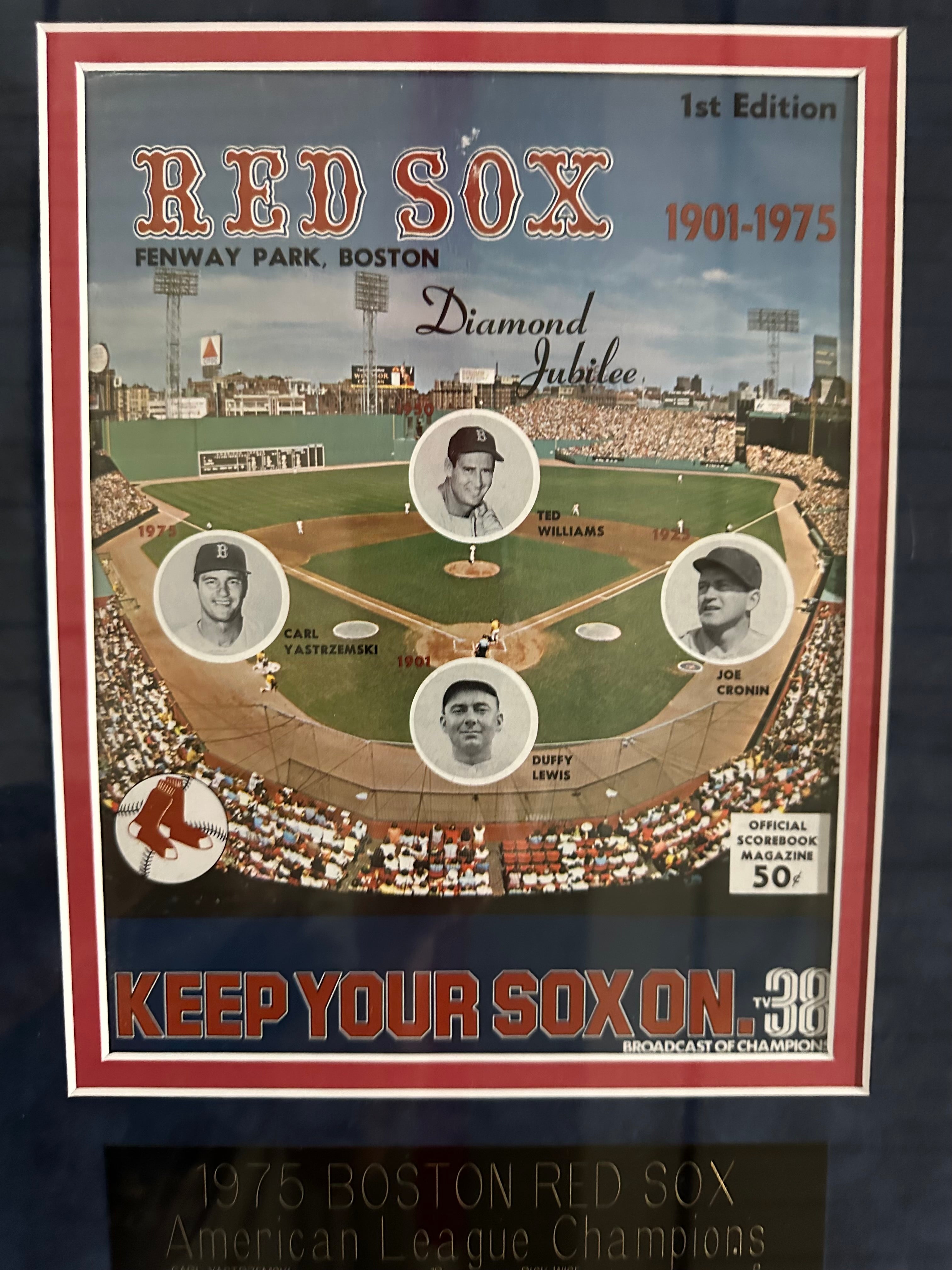 Boston Red Sox - 1975/1986 ALCS Collage with multiple Autographed Cuts & Cards