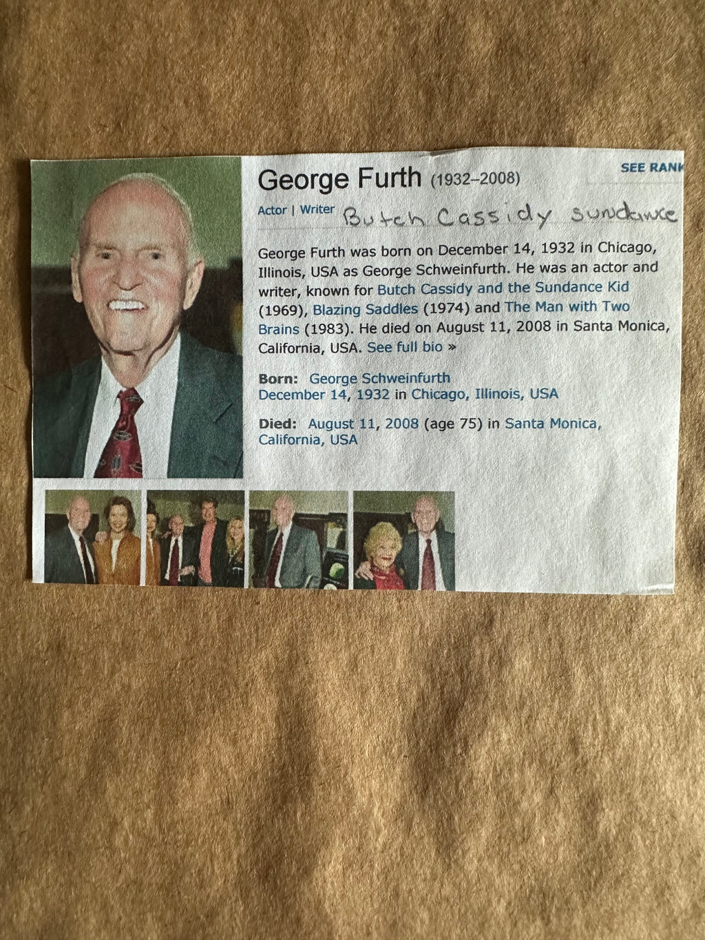 Butch Cassidy and the Sundance Kid - Cast Autographed