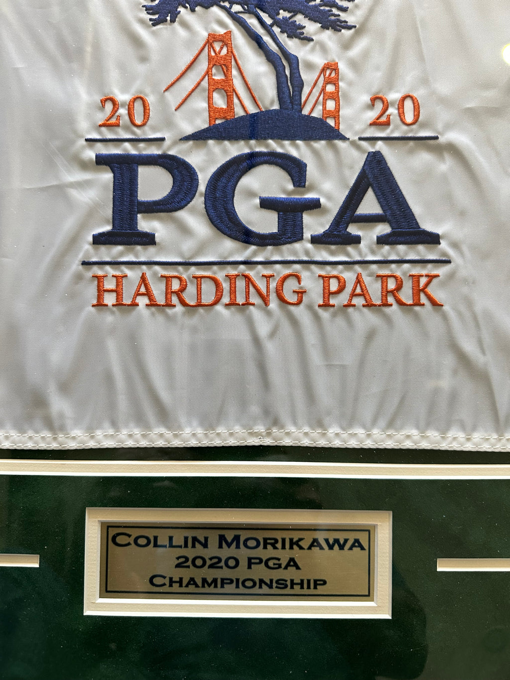 2020 PGA 18th hole flag - Collin Morikawa autographed