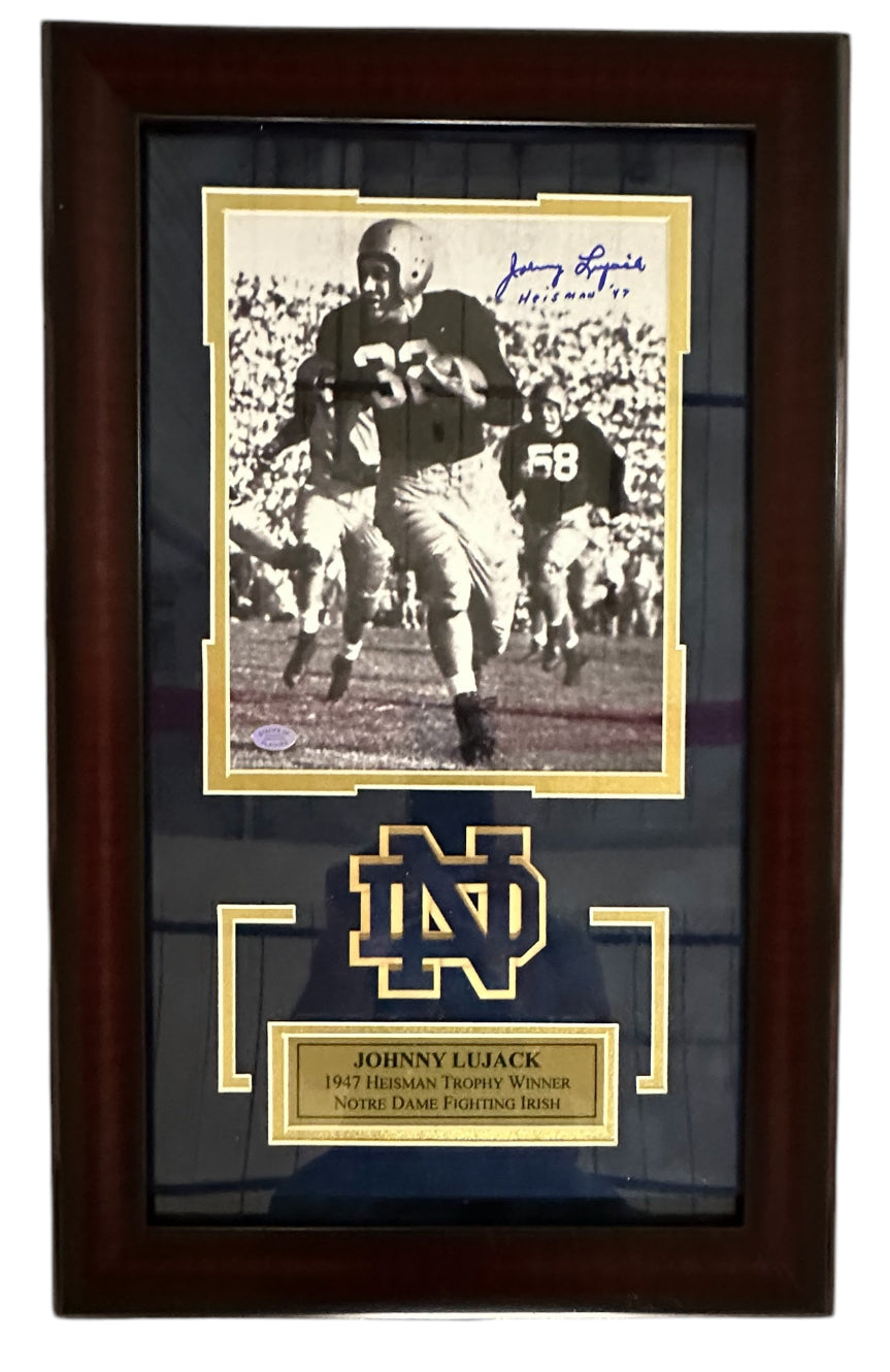 Notre Dame - Johnny Lujack 1947 Heisman Trophy Winner Autographed