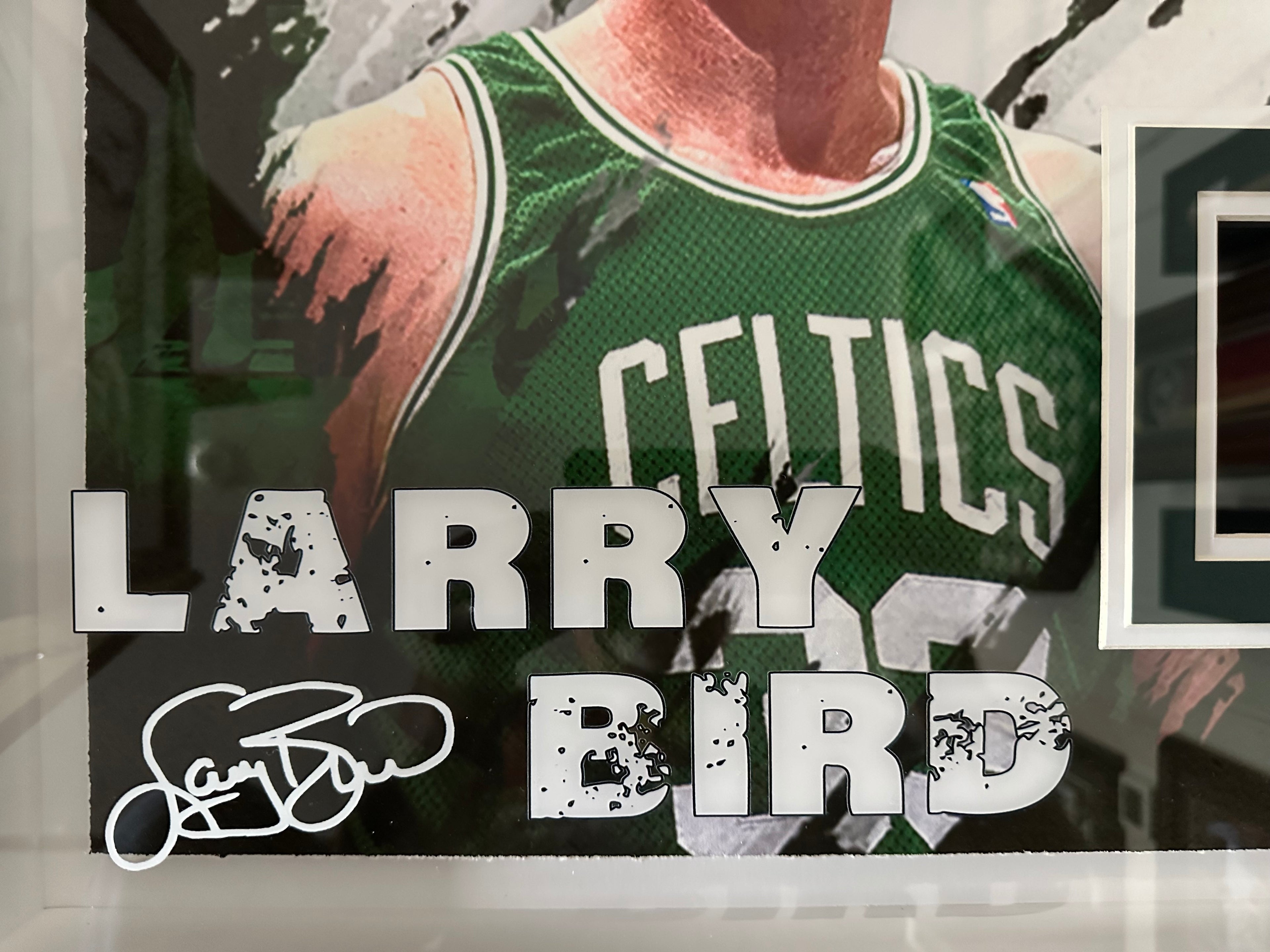 Boston Celtics - Larry Bird with video montage and facsimile signature