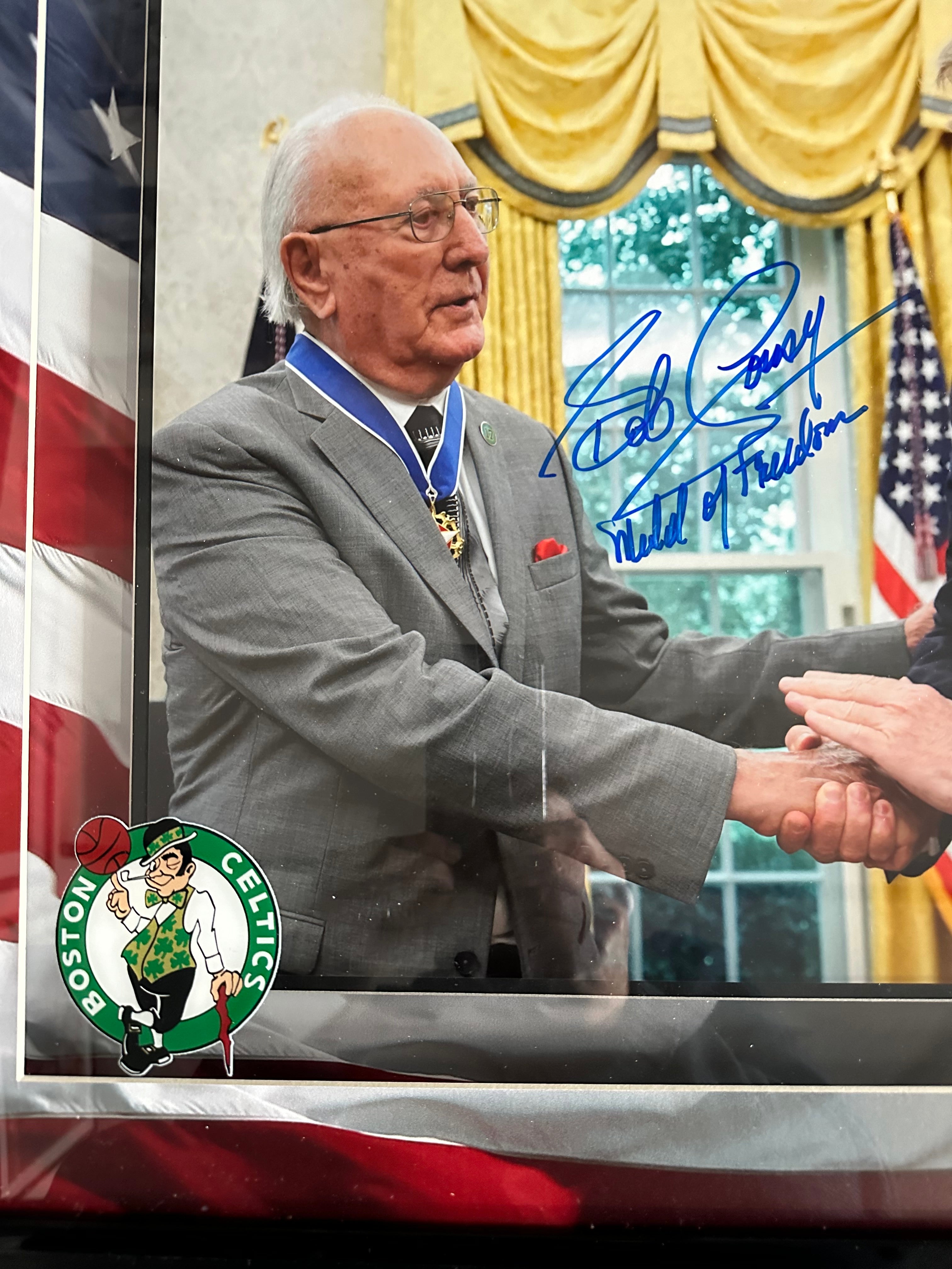 Bob Cousy Medal of Freedom Recipient with President Trump