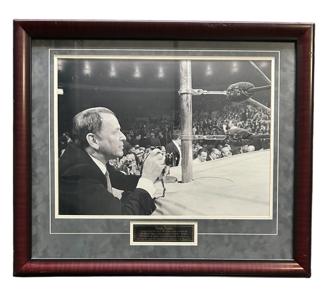 Frank Sinatra ring corner shooting the Ali-Frazier fight for Time Magazine