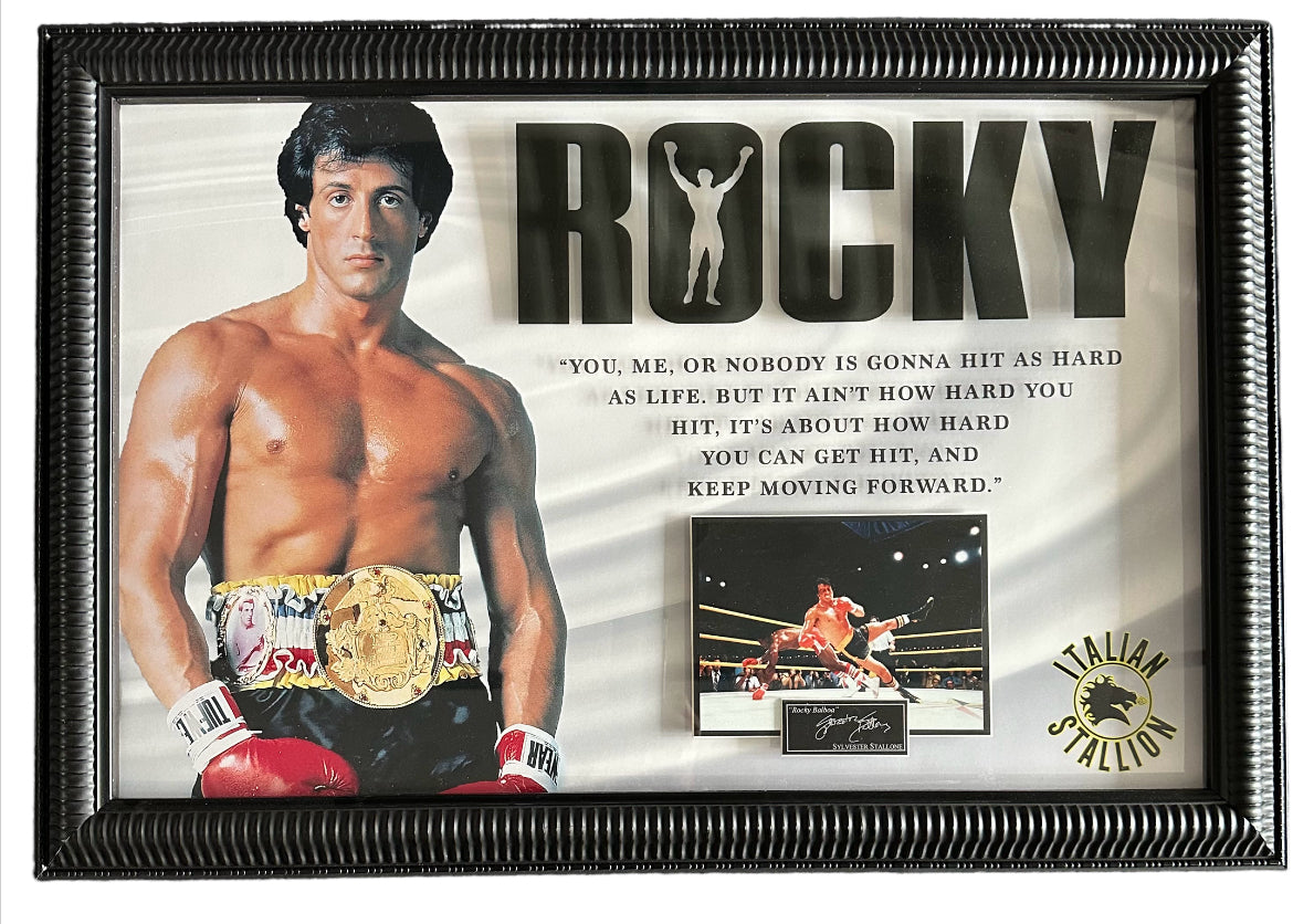 Rocky - Sylvester Stallone Facsimile signature with Quote