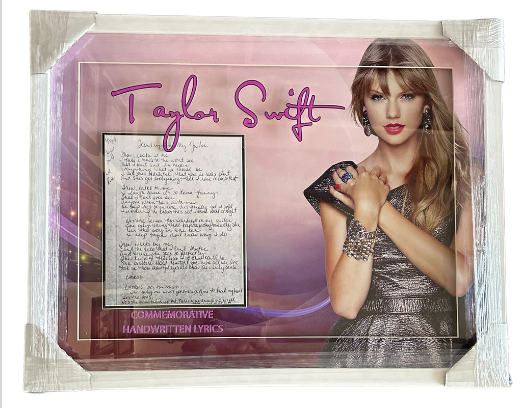 Taylor Swift "Teardrops On My Guitar" Handwritten Commemorative Lyrics