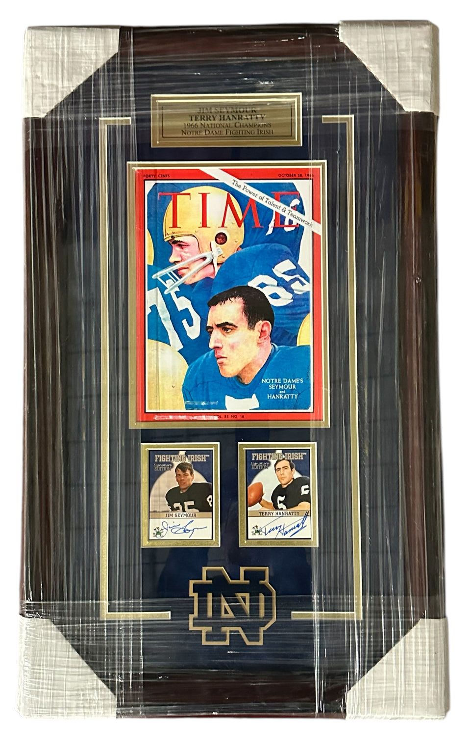 Notre Dame - Seymour & Hanratty Time Mag. & autographed signature addition cards