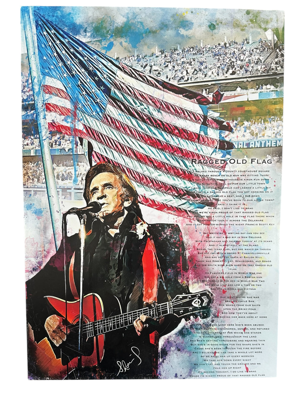 Johnny Cash "Ragged Old Flag" Wall Art by Cherie Grampp (aka Shari)
