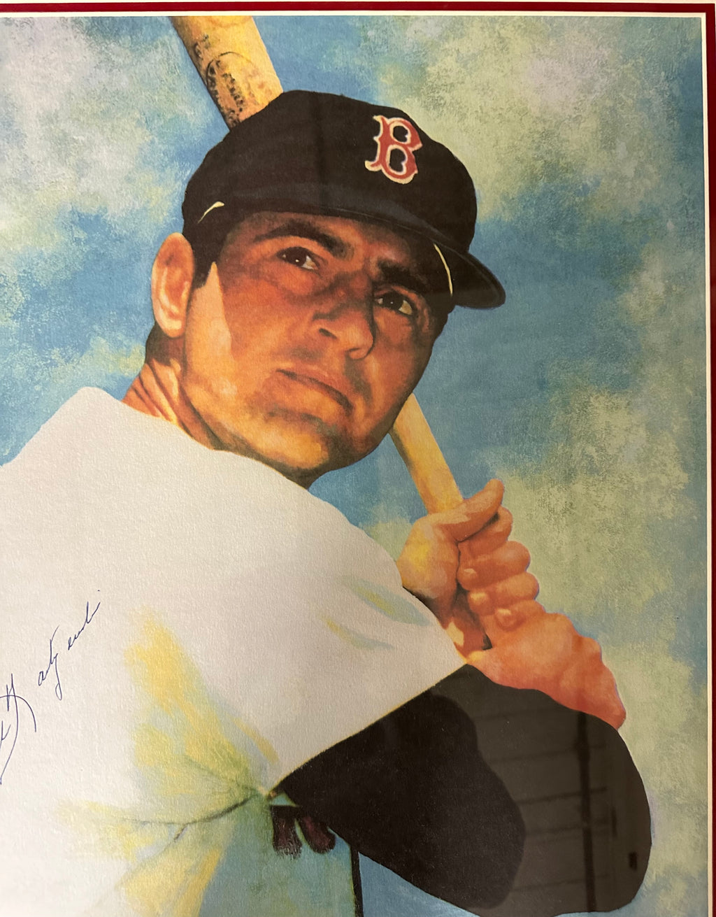 Boston Red Sox - Carl Yastrzemski autographed watercolor print