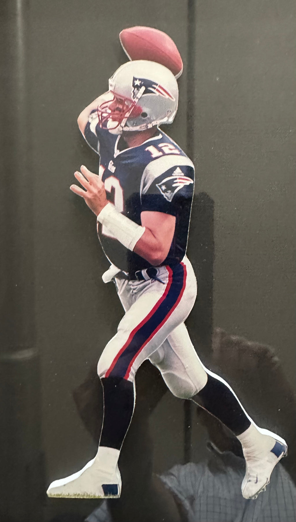 New England Patriots - Tom Brady 3D cut out with Fleer Rookie card
