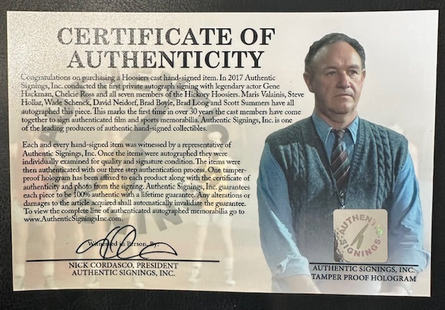 Gene Hackman - Hoosiers cast autographed(9)