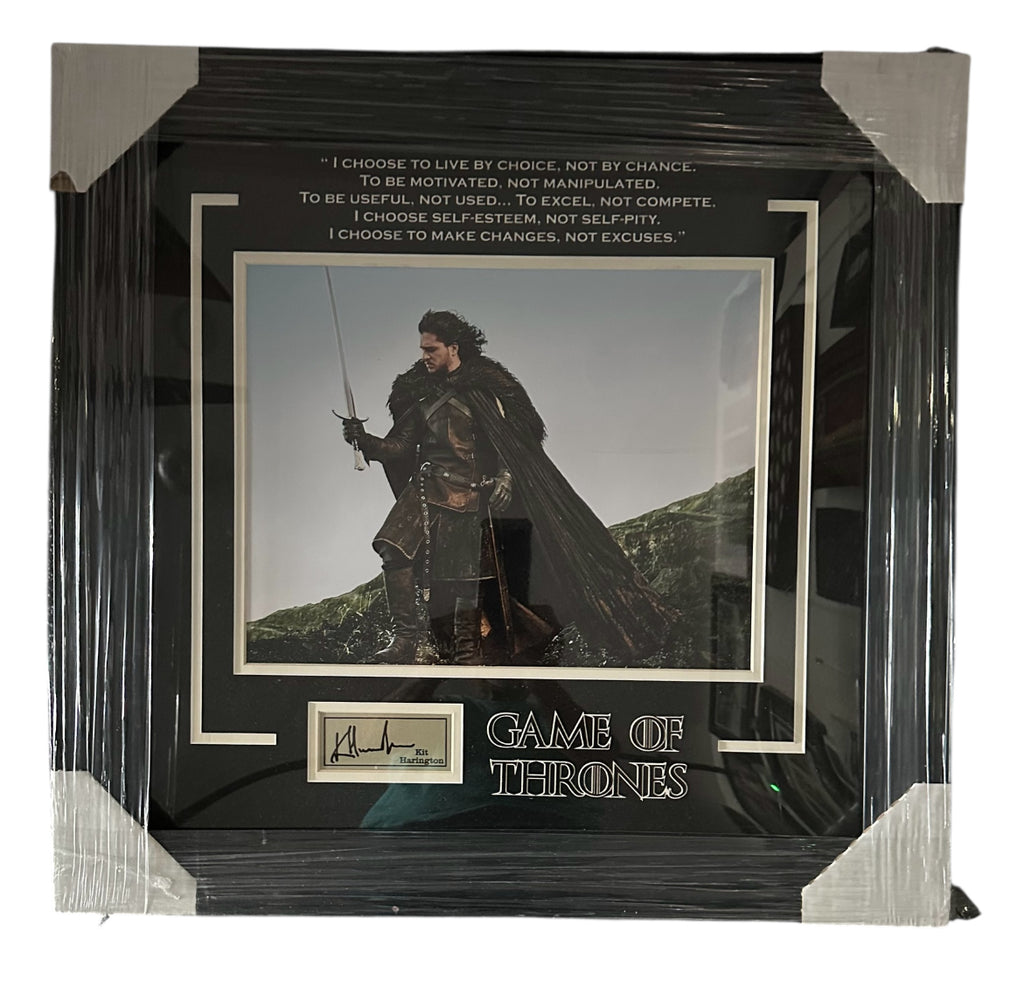 Game of Thrones - Jon Snow with quote and Facsimile Autograph