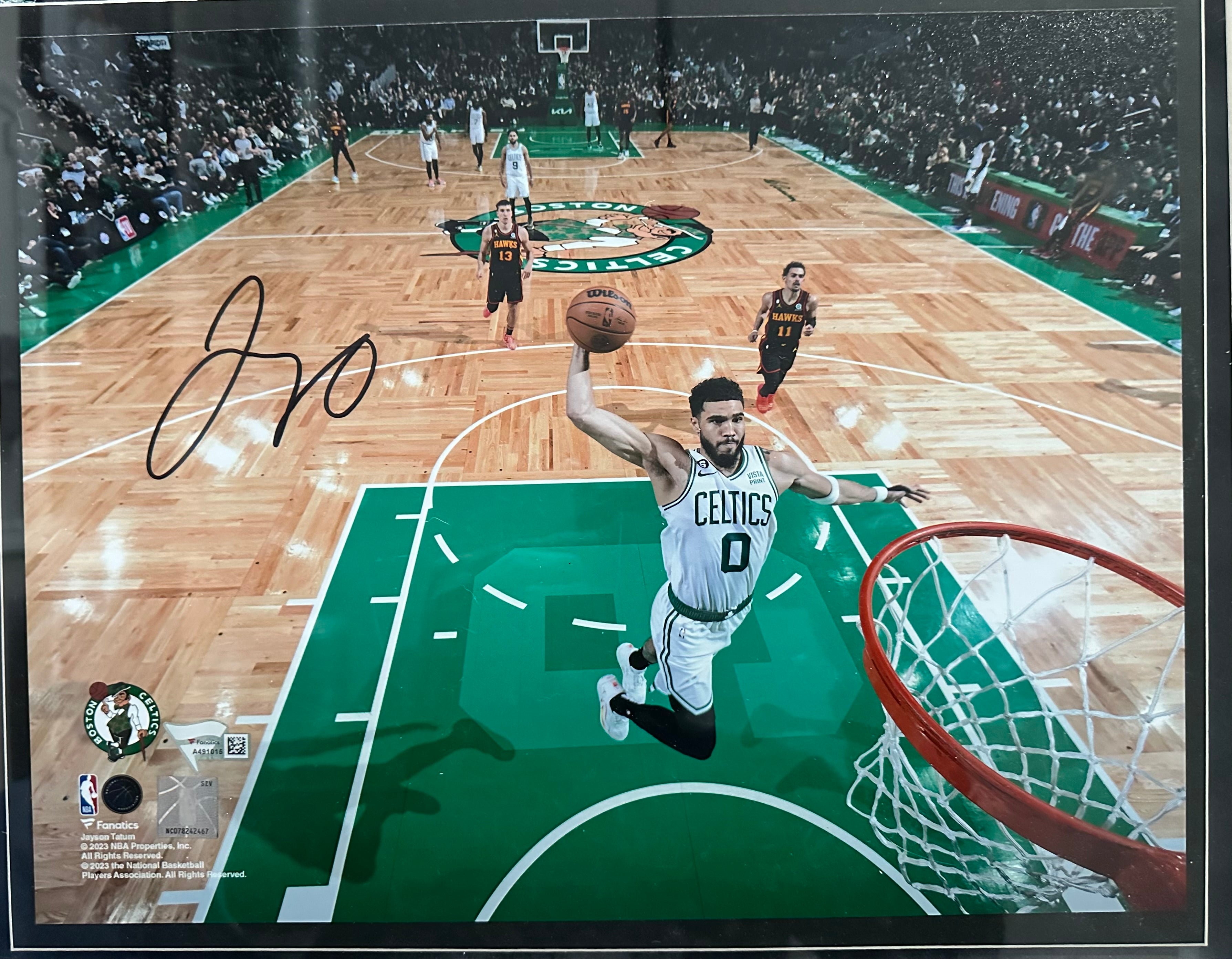 Boston Celtics - Jason Taytum Autographed taking it to the rim