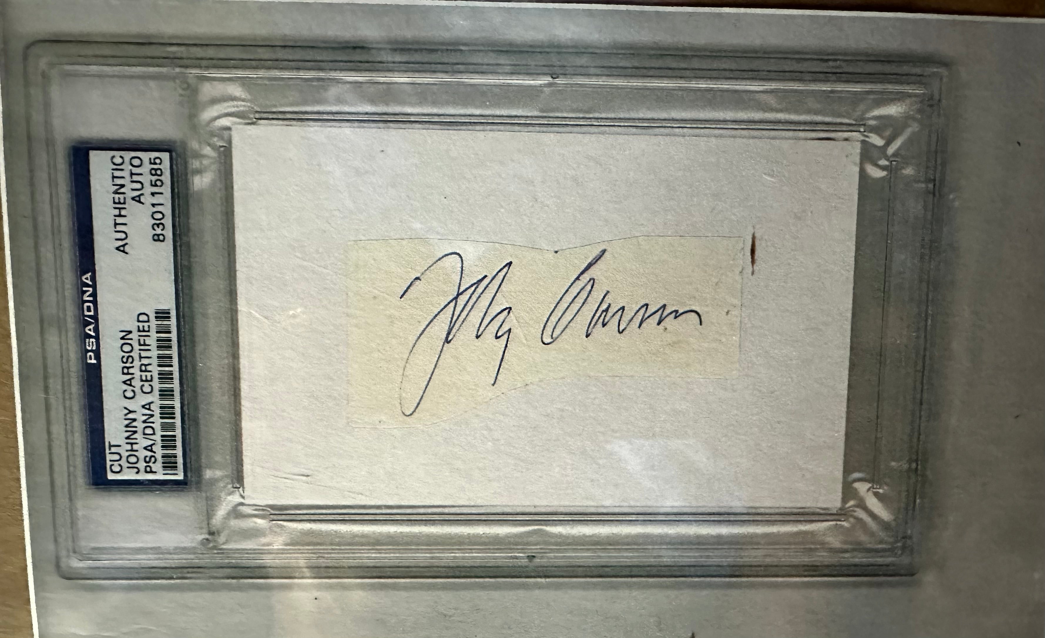 Johnny Carson Autographed Cut