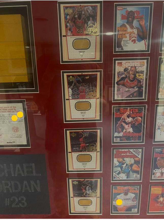 Michael Jordan Sports Illustrated with authentic court floor Autographed