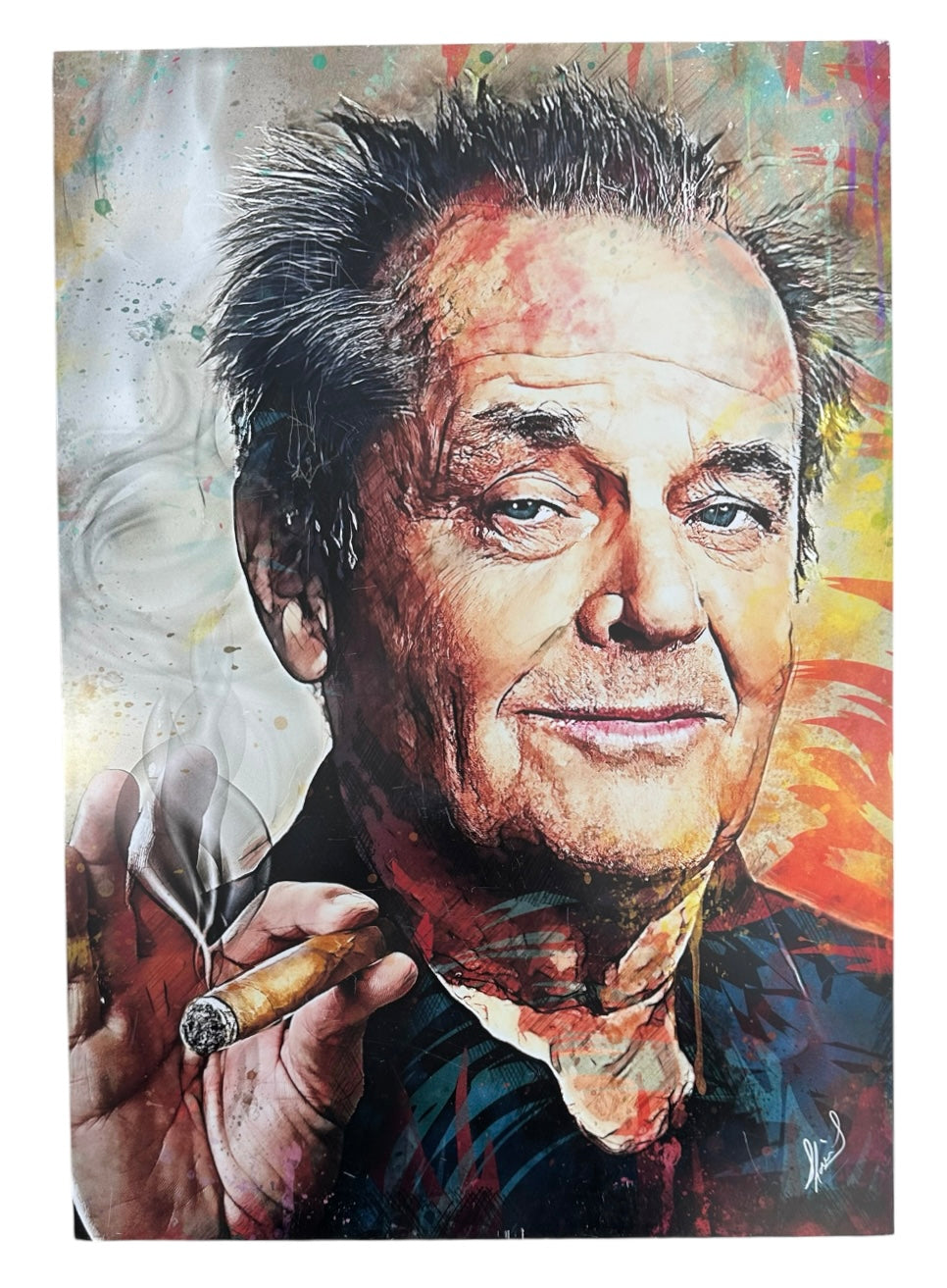 Jack Nicholson smoking a Cigar Wall Art by Cherie Grampp (aka Shari)