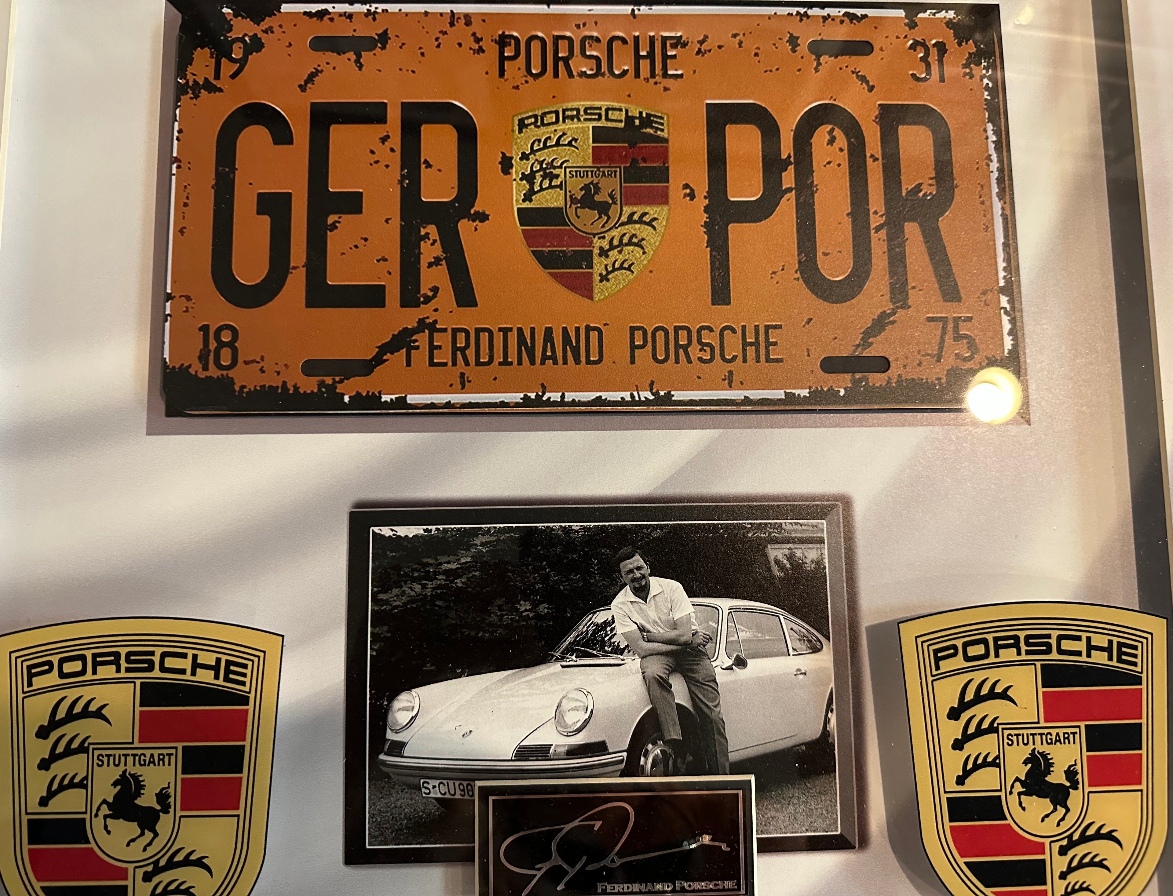 Porsche with license plate (Facsimile)