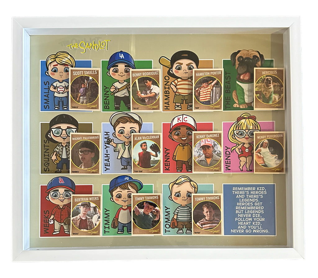 The Sandlot Cast Baseball Position Cards with Cartoon Likenesses