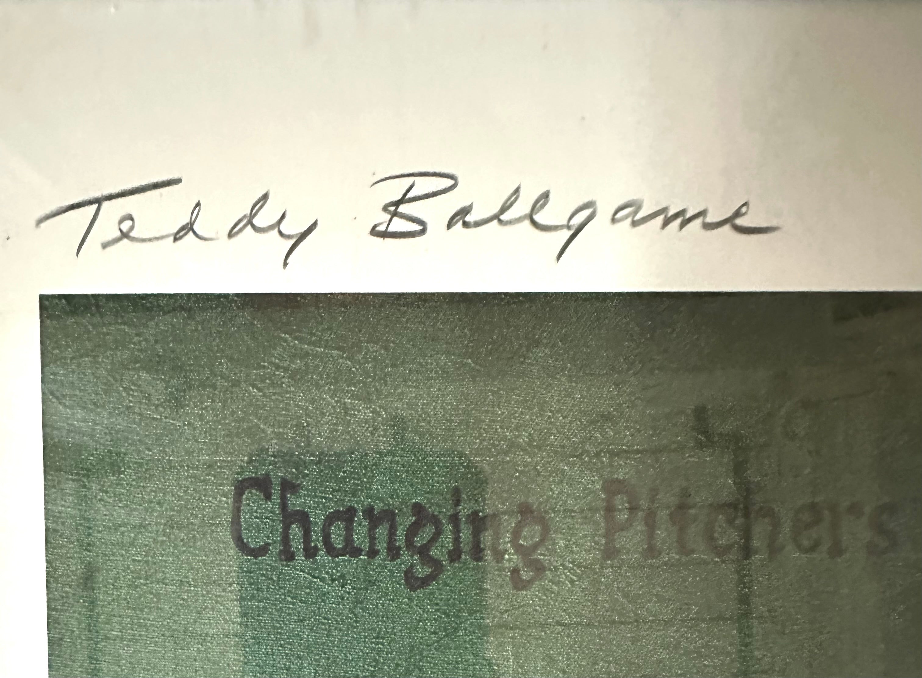 Boston Red Sox - Ted Williams autographed Lithograph changing pitchers