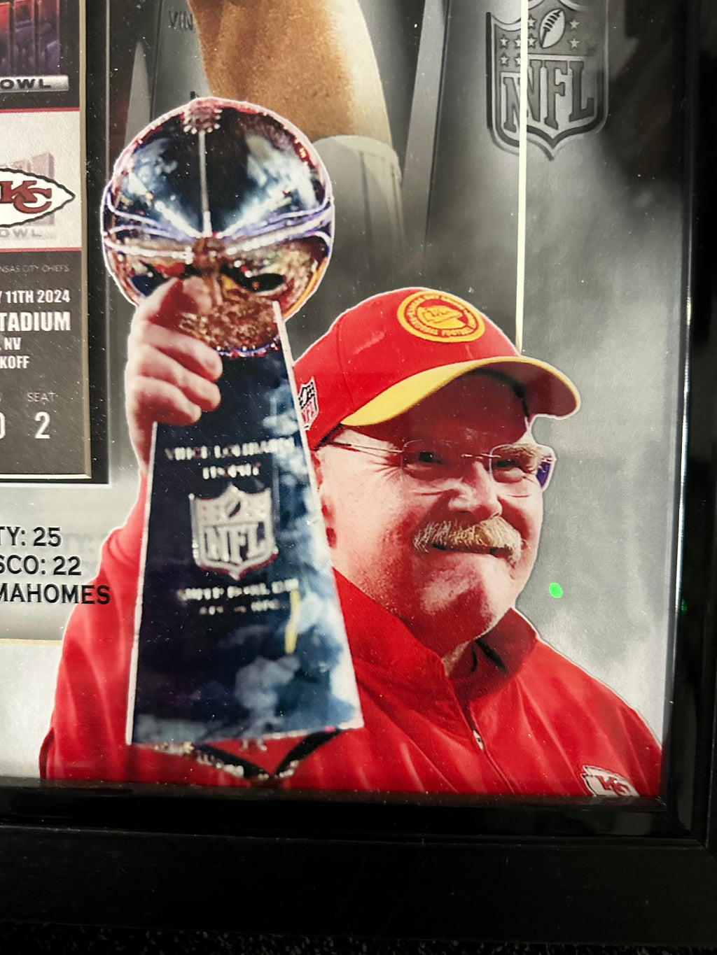 Kansas City Chiefs - Patrick Mahomes with 3 Replica Super Bowl Tickets