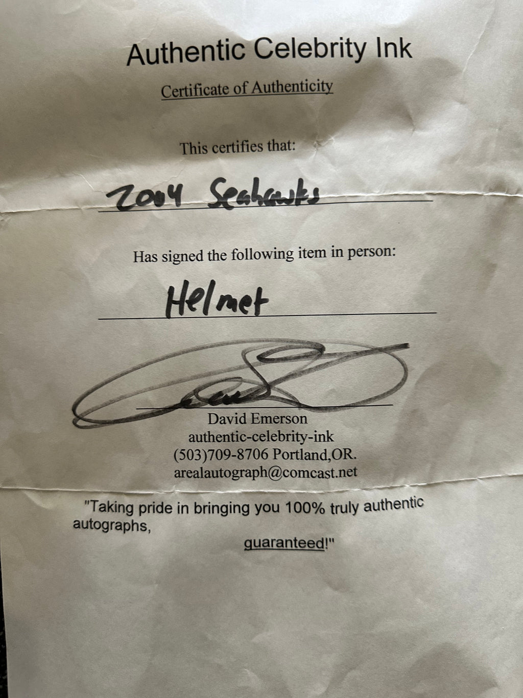 Seattle Seahawks - 2004 Team Autographed Helmet