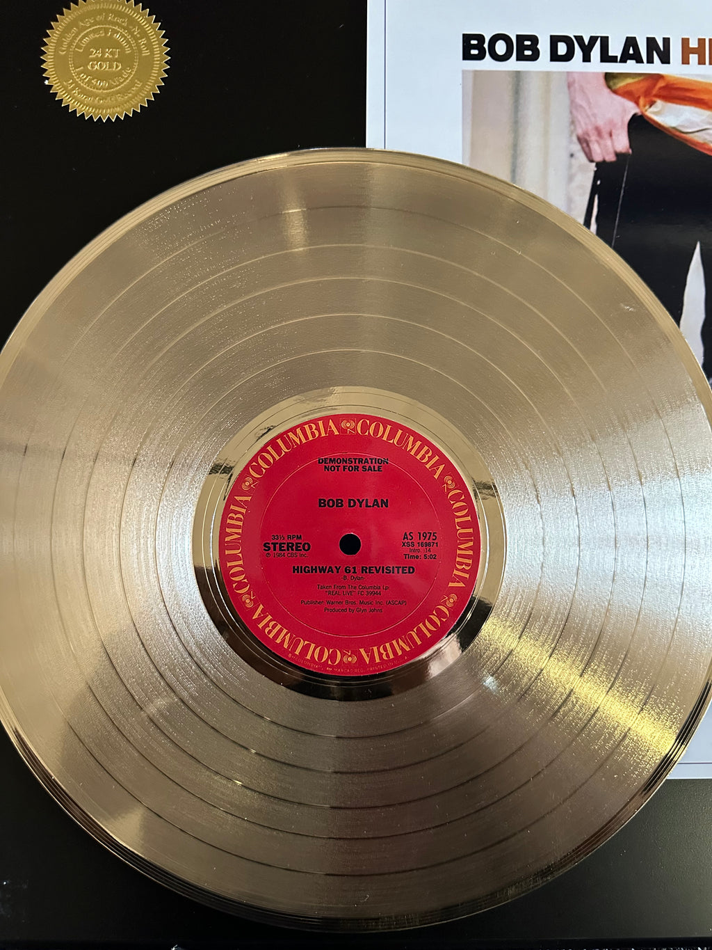 Bob Dylan Commemorative Gold Album - Highway 61 Revisted