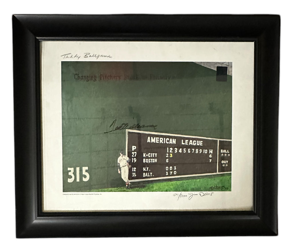 Boston Red Sox - Ted Williams autographed Lithograph changing pitchers