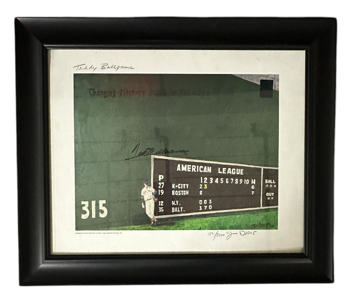 Boston Red Sox - Ted Williams autographed Lithograph changing pitchers
