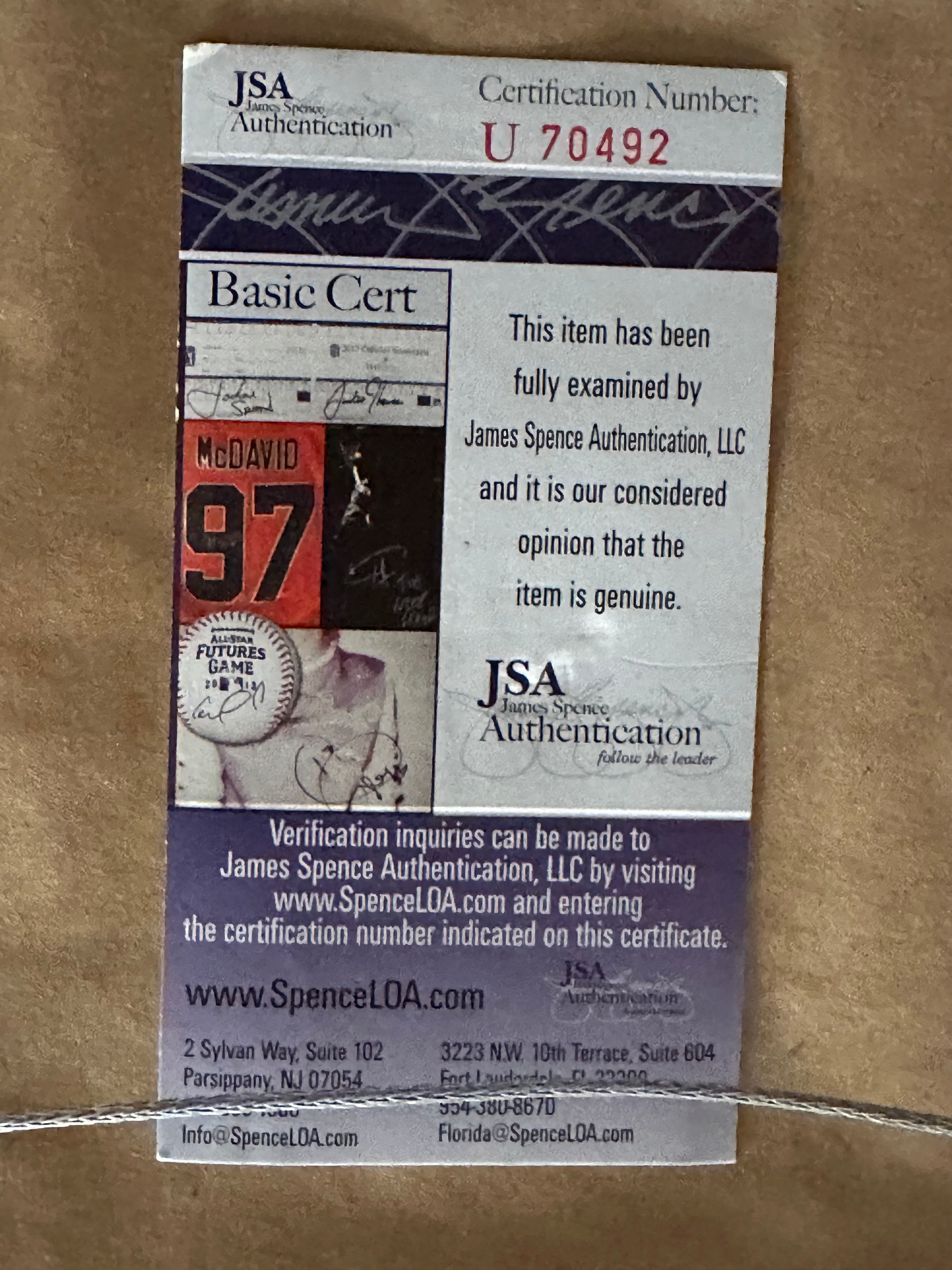 New England Patriots - Julian Edelman Autographed 2 Way with Ticket