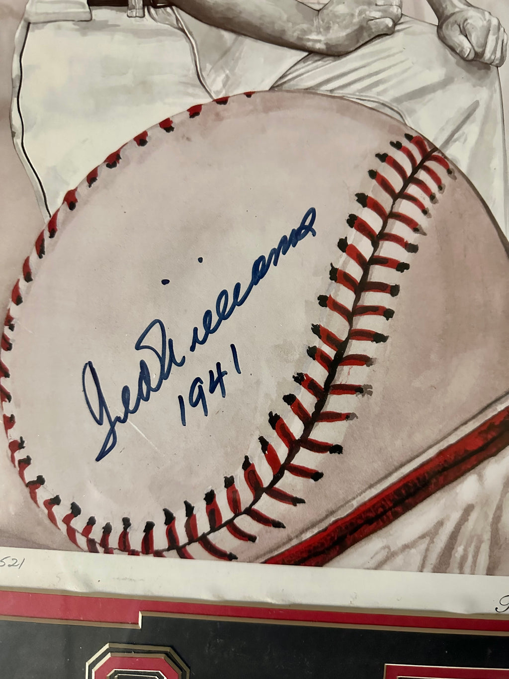 Boston Red Sox - Ted Williams #9 autographed Lithograph