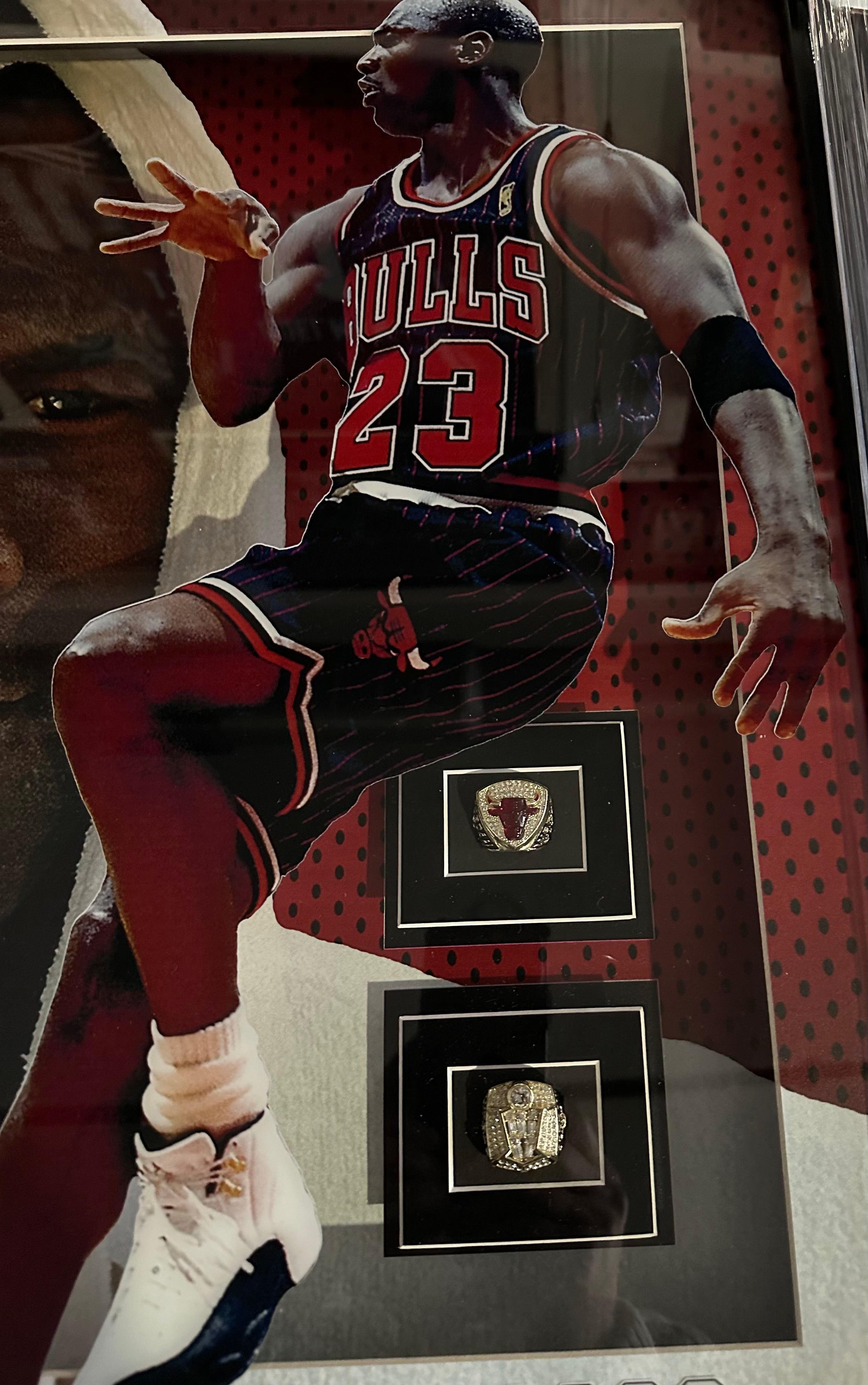 Michael Jordan 6 Time NBA Champion with Replica Rings
