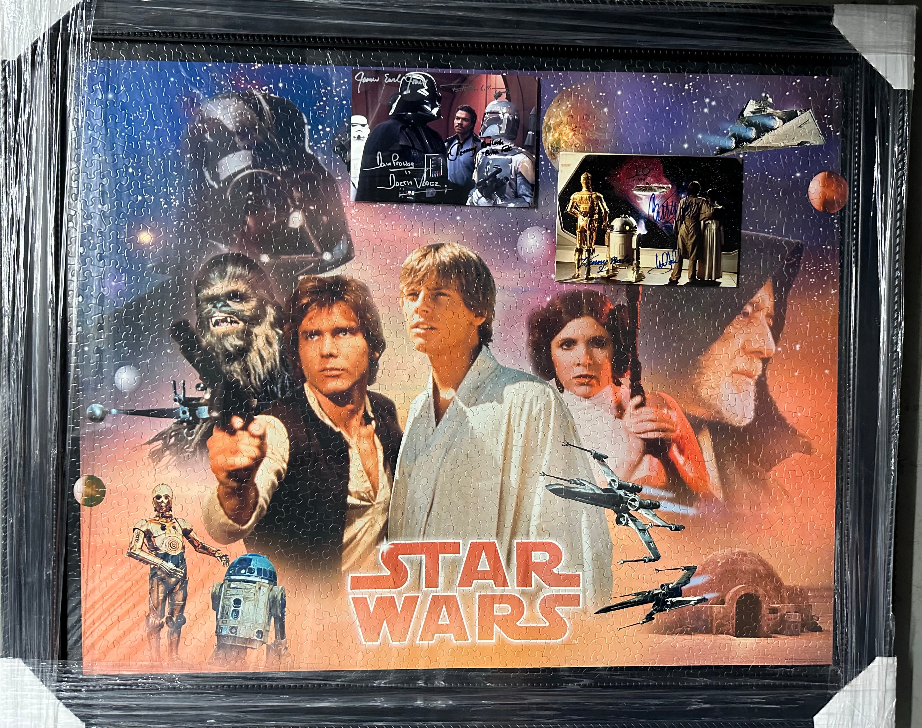 Star Wars Framed Puzzle with autographed photos