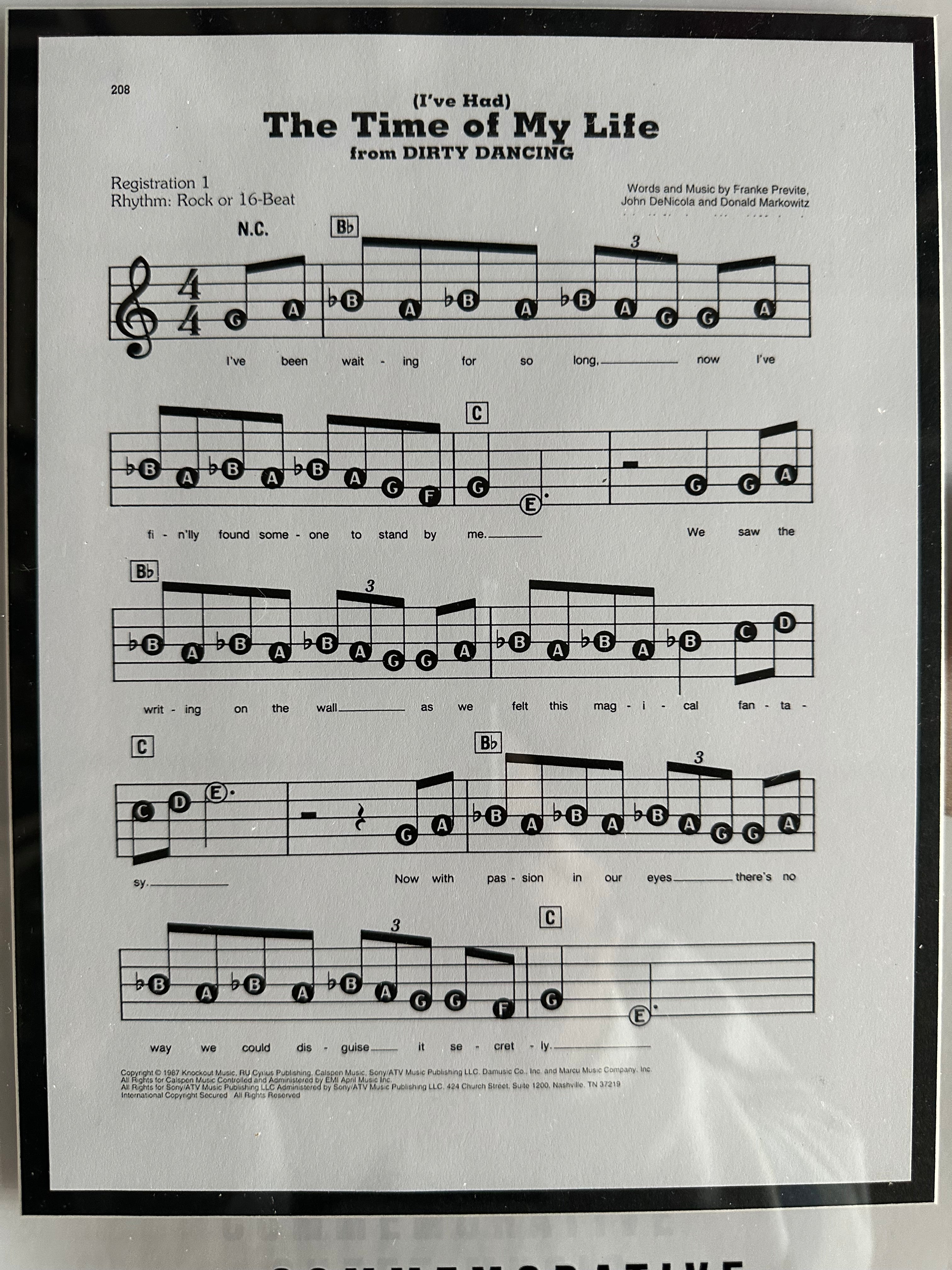 Dirty Dancing - Commemorative Sheet Music