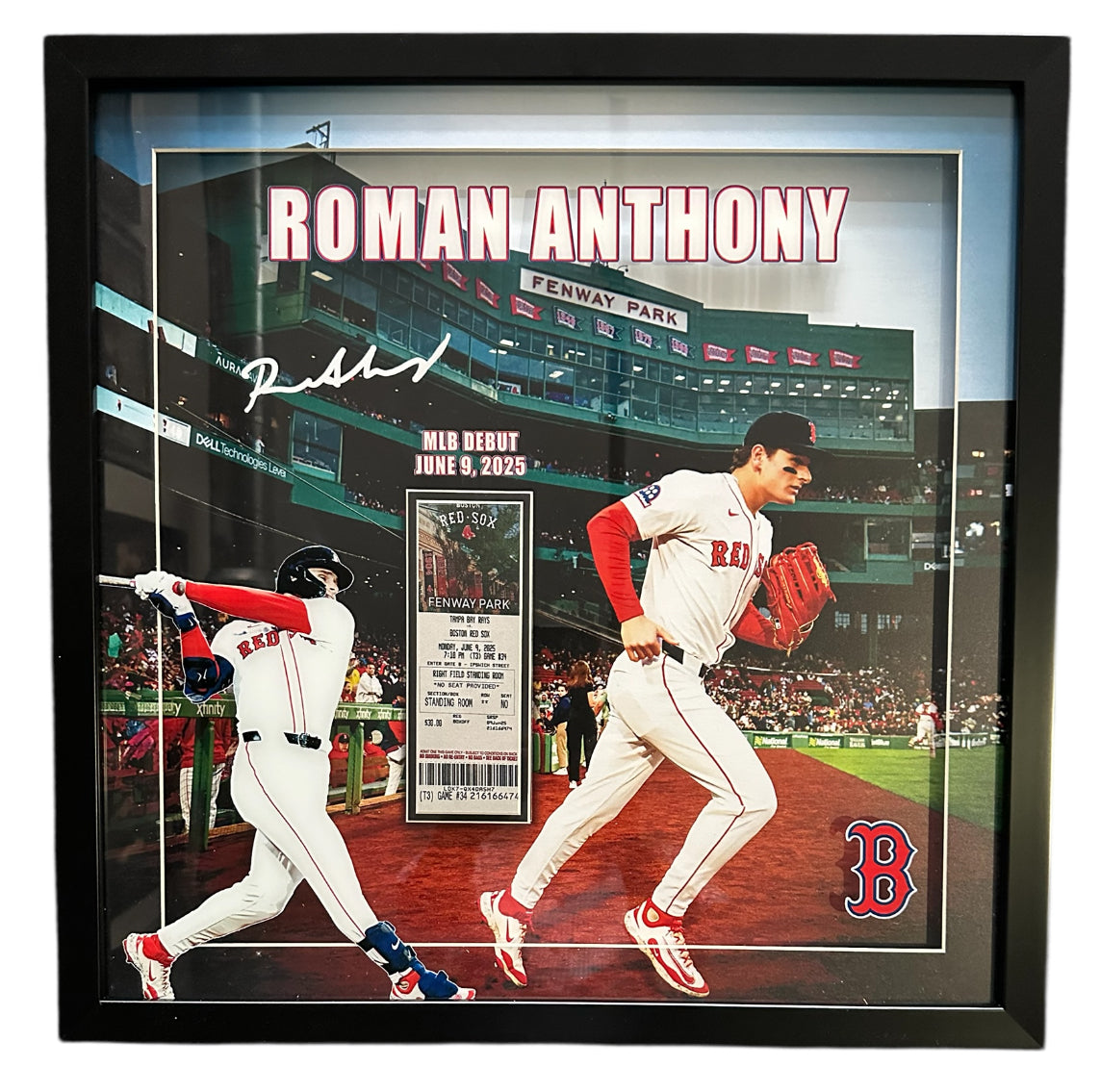 Boston Red Sox - Roman Anthony MLB Debut with replica game ticket