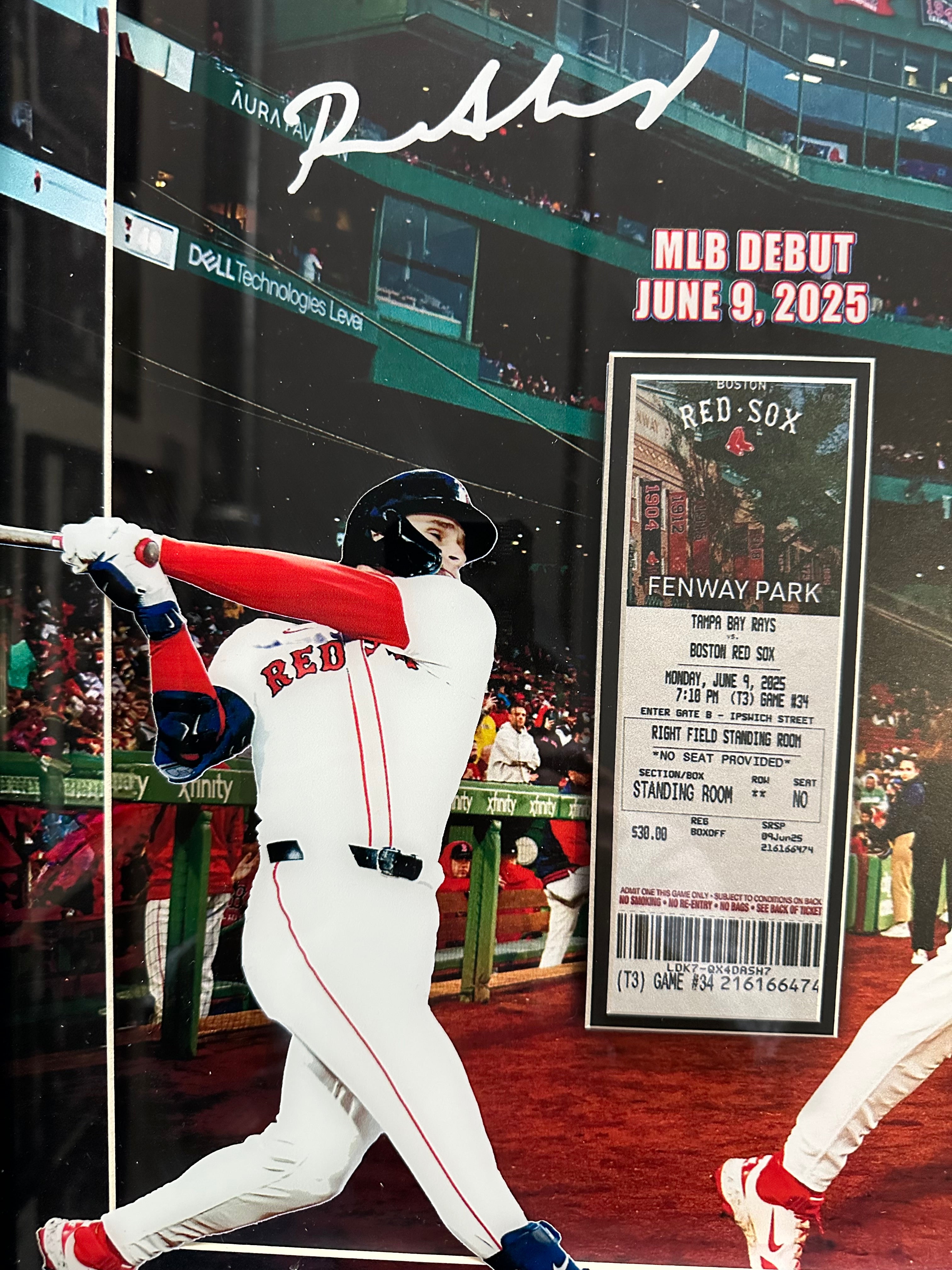 Boston Red Sox - Roman Anthony MLB Debut with replica game ticket