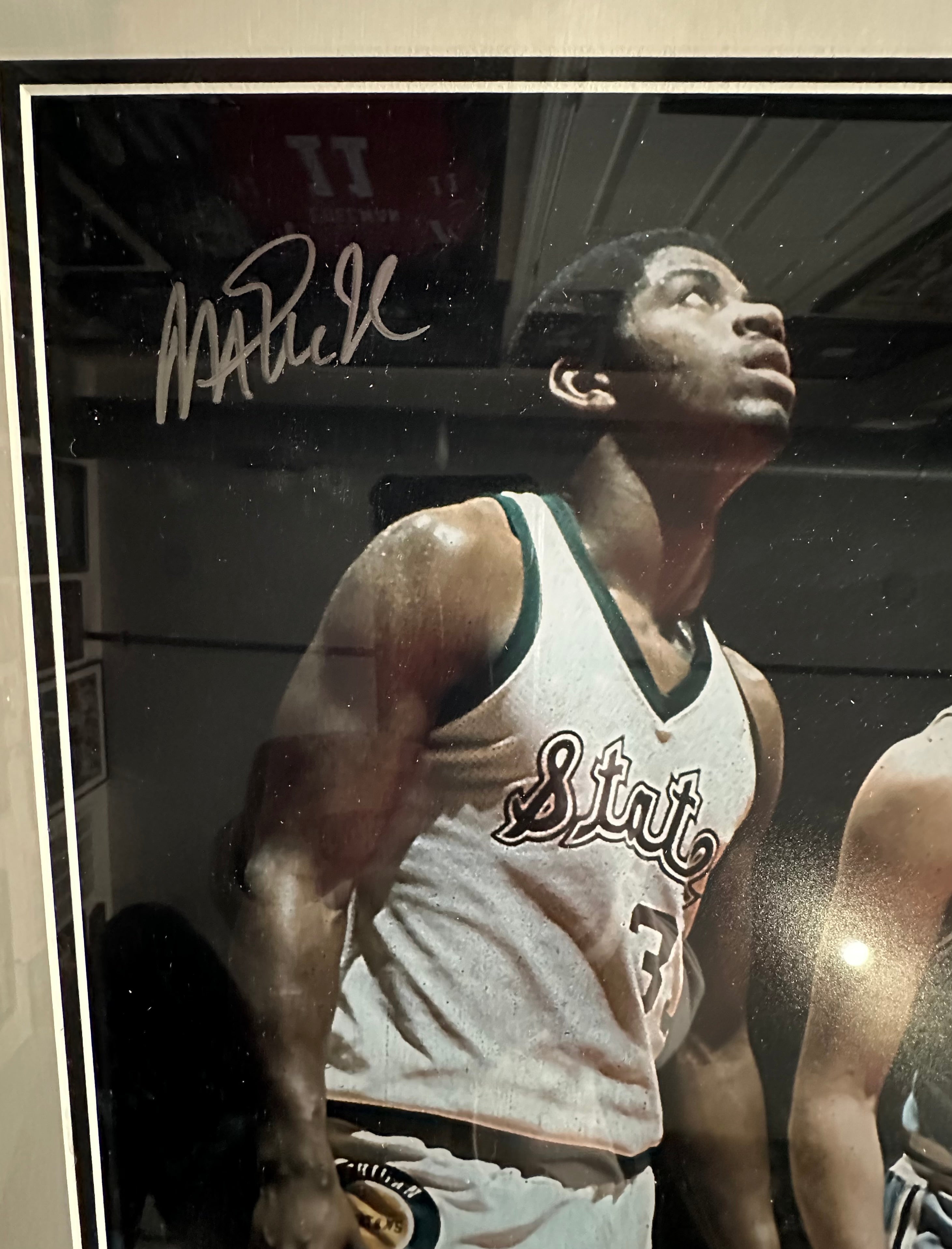 Larry Bird vs Magic Johnson in College Autographed