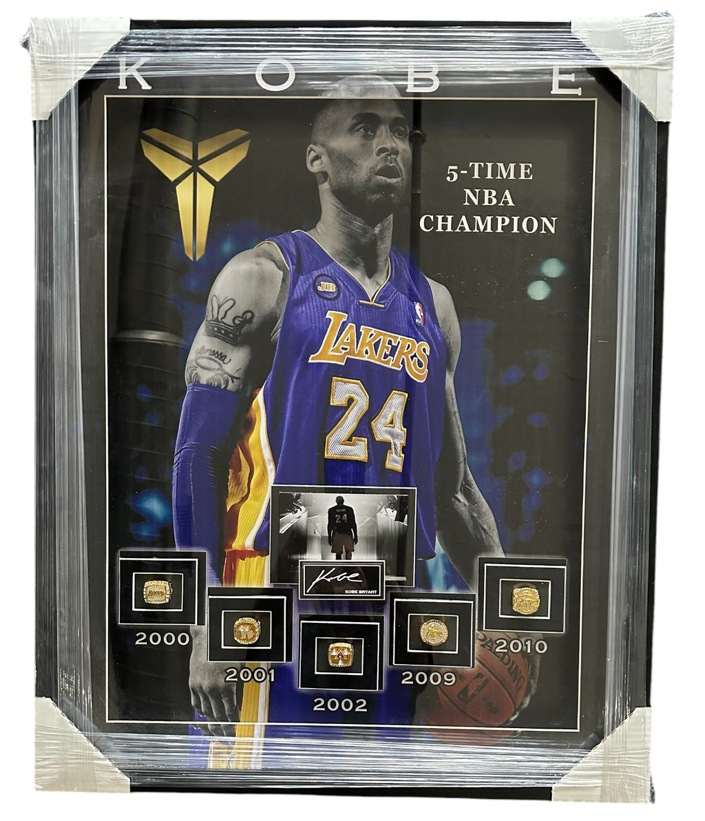 LA Lakers - Kobe Bryant 5x NBA Champion with Replica Rings