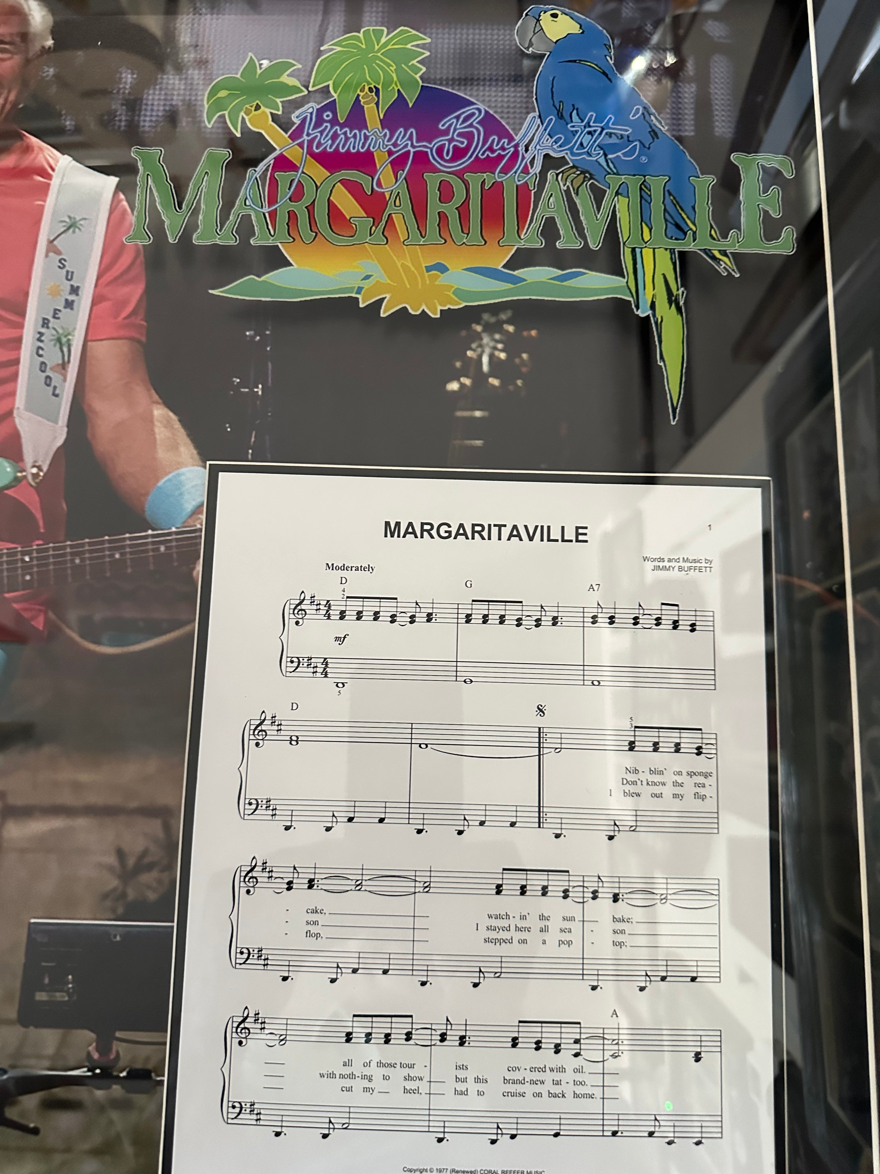Jimmy Buffet with Replica "Margaritaville" sheet music