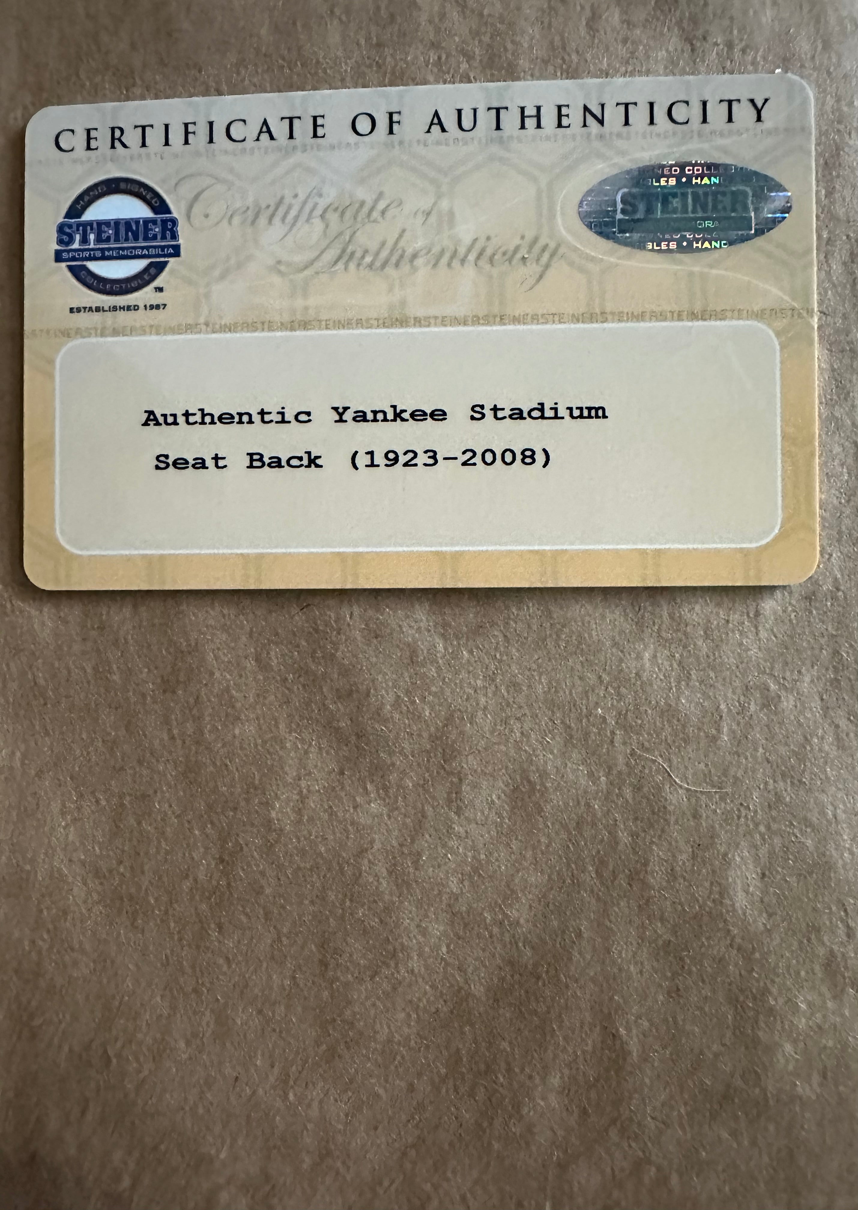 New York Yankees - World Series MVP Autographed Seatback (Stadium 1923 - 2008)