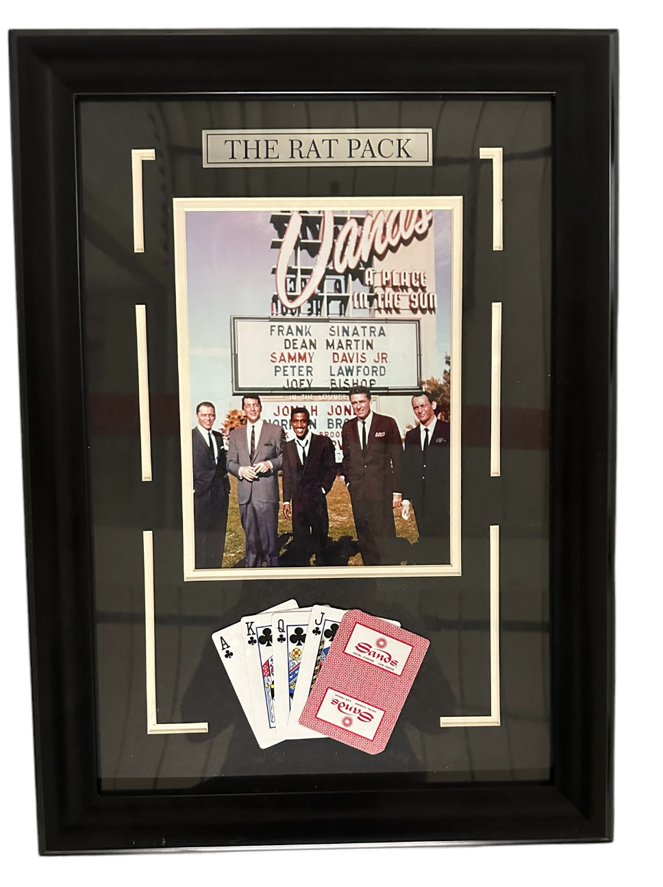 Rat Pack in front of Sands in Vegas with Playing Cards