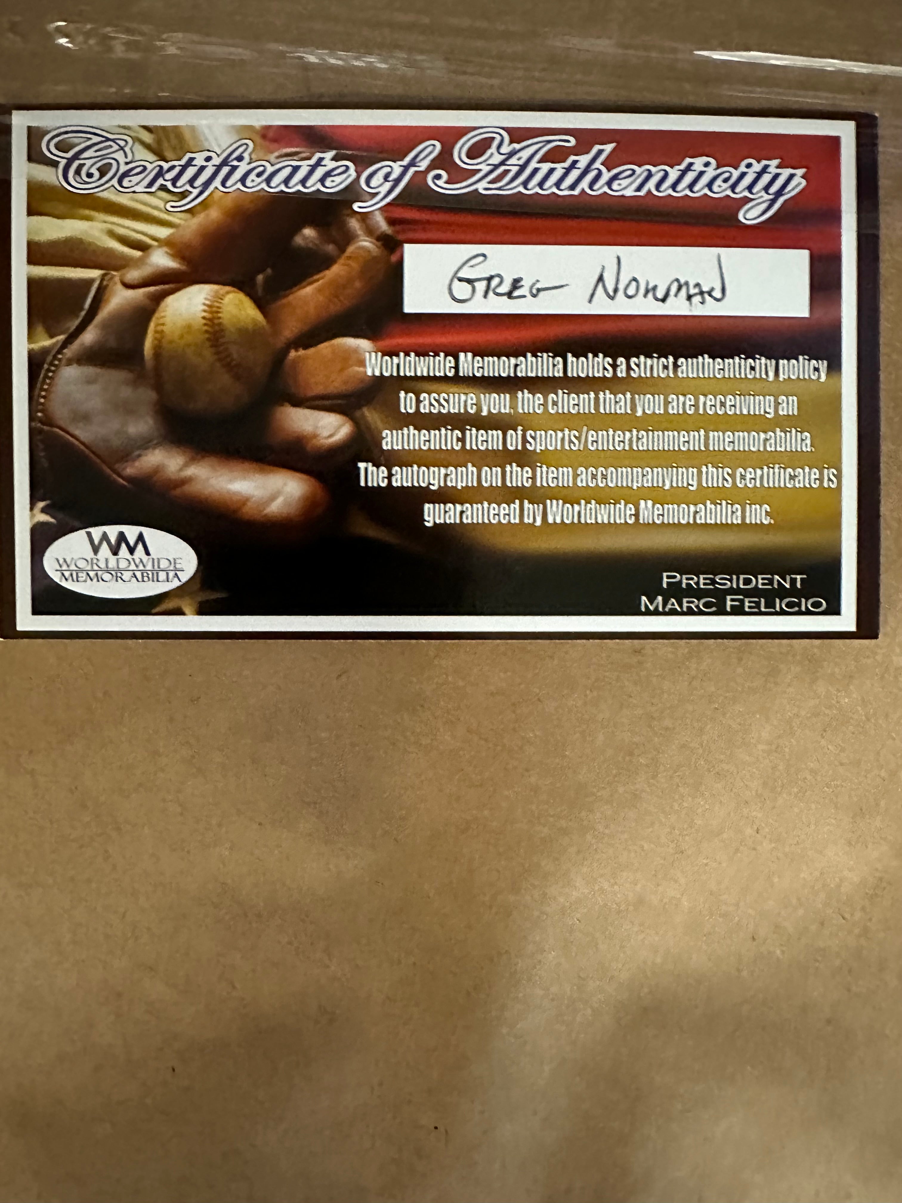 Greg Norman "The Shark" Autographed 8 x 10